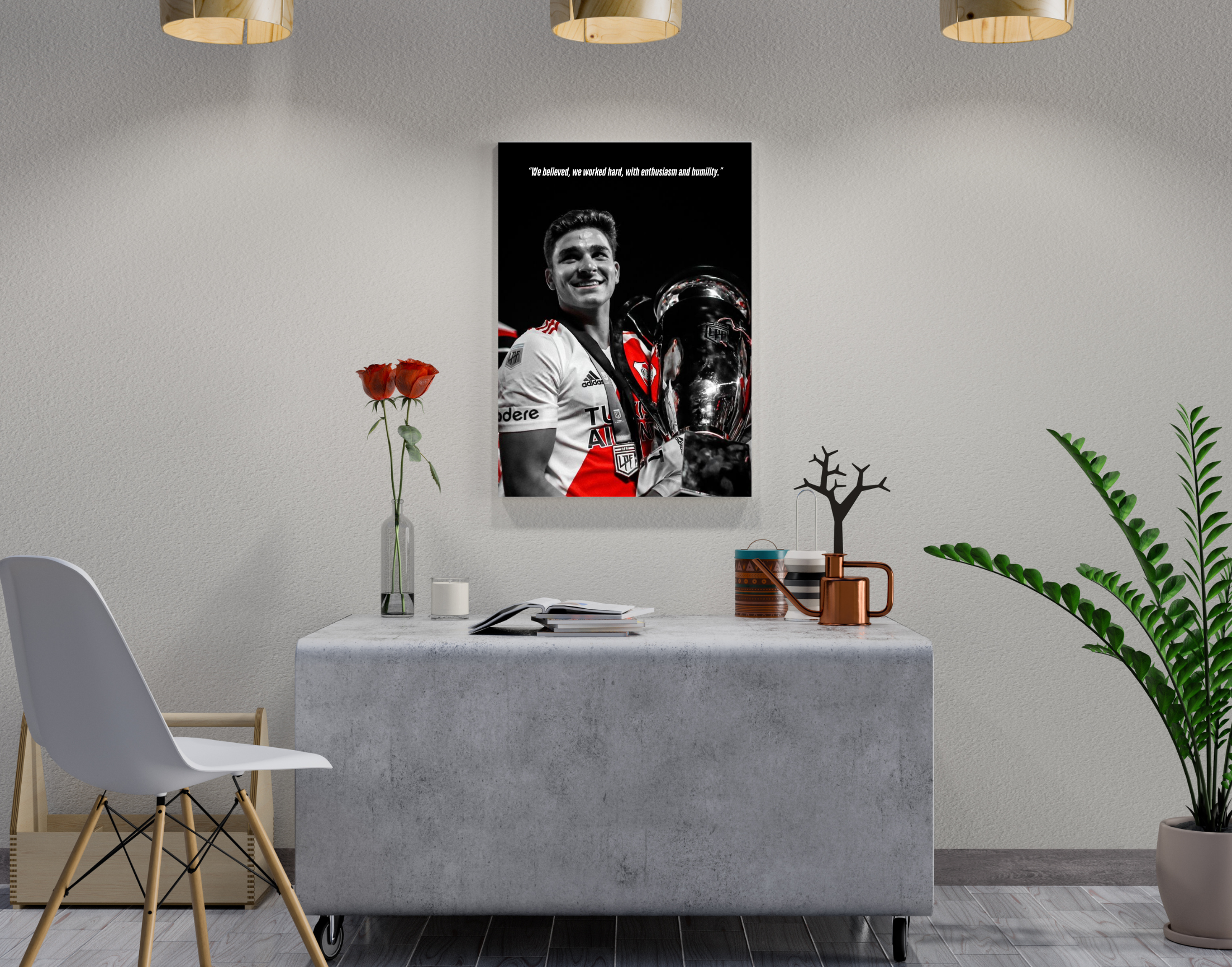 "Julián Alvarez: Argentina FB"- Shiny & Sturdy Metallic Poster  Art That Pops & Sticks