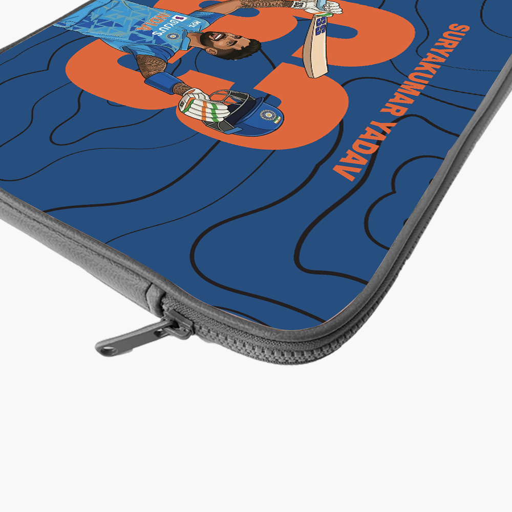 "SURYAKUMAR YADAV - CRICKET FANDOM" -Laptop Sleeves:Bold Modern Design for Every Size