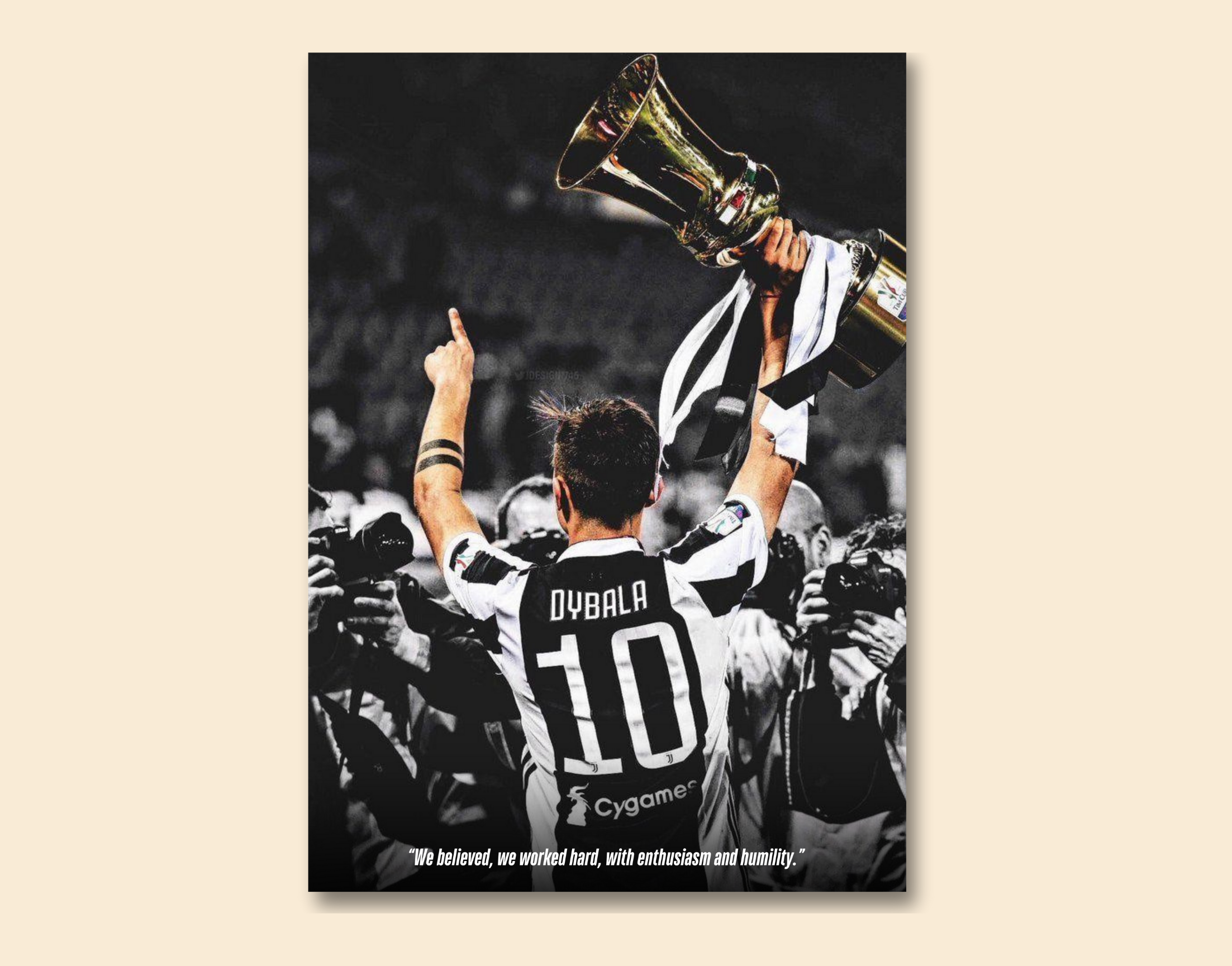 "Paulo Dybala:Juventus FC 10"- Shiny & Sturdy Metallic Poster  Art That Pops & Sticks