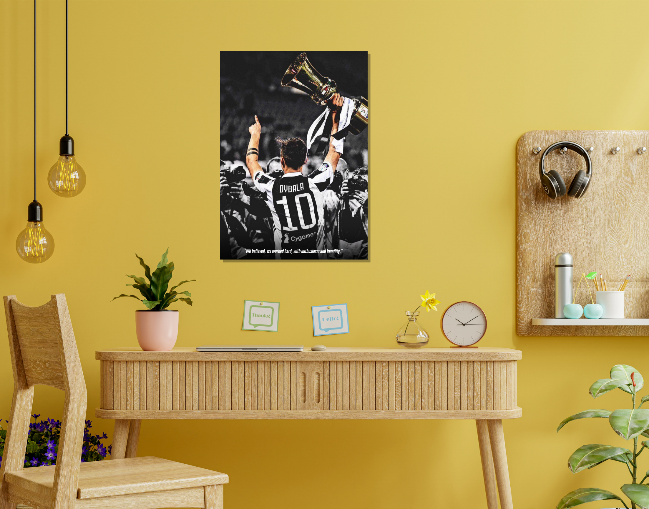 "Paulo Dybala:Juventus FC 10"- Shiny & Sturdy Metallic Poster  Art That Pops & Sticks