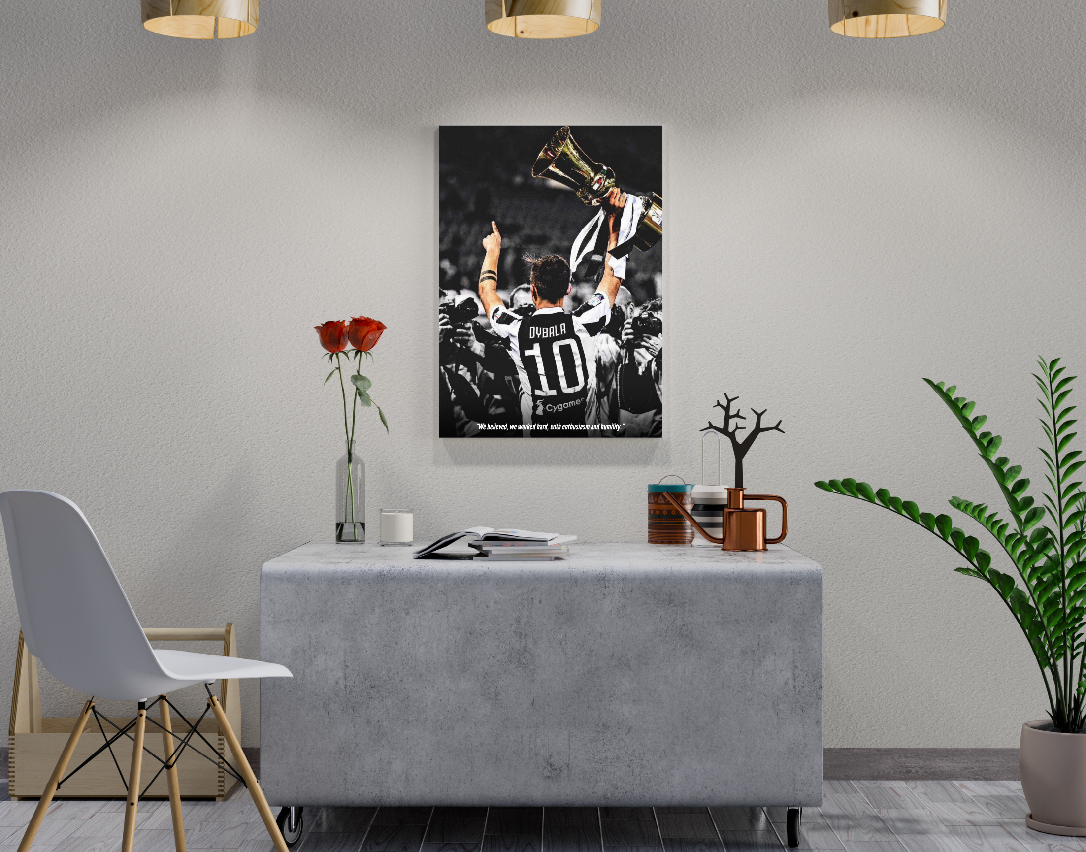 "Paulo Dybala:Juventus FC 10"- Shiny & Sturdy Metallic Poster  Art That Pops & Sticks