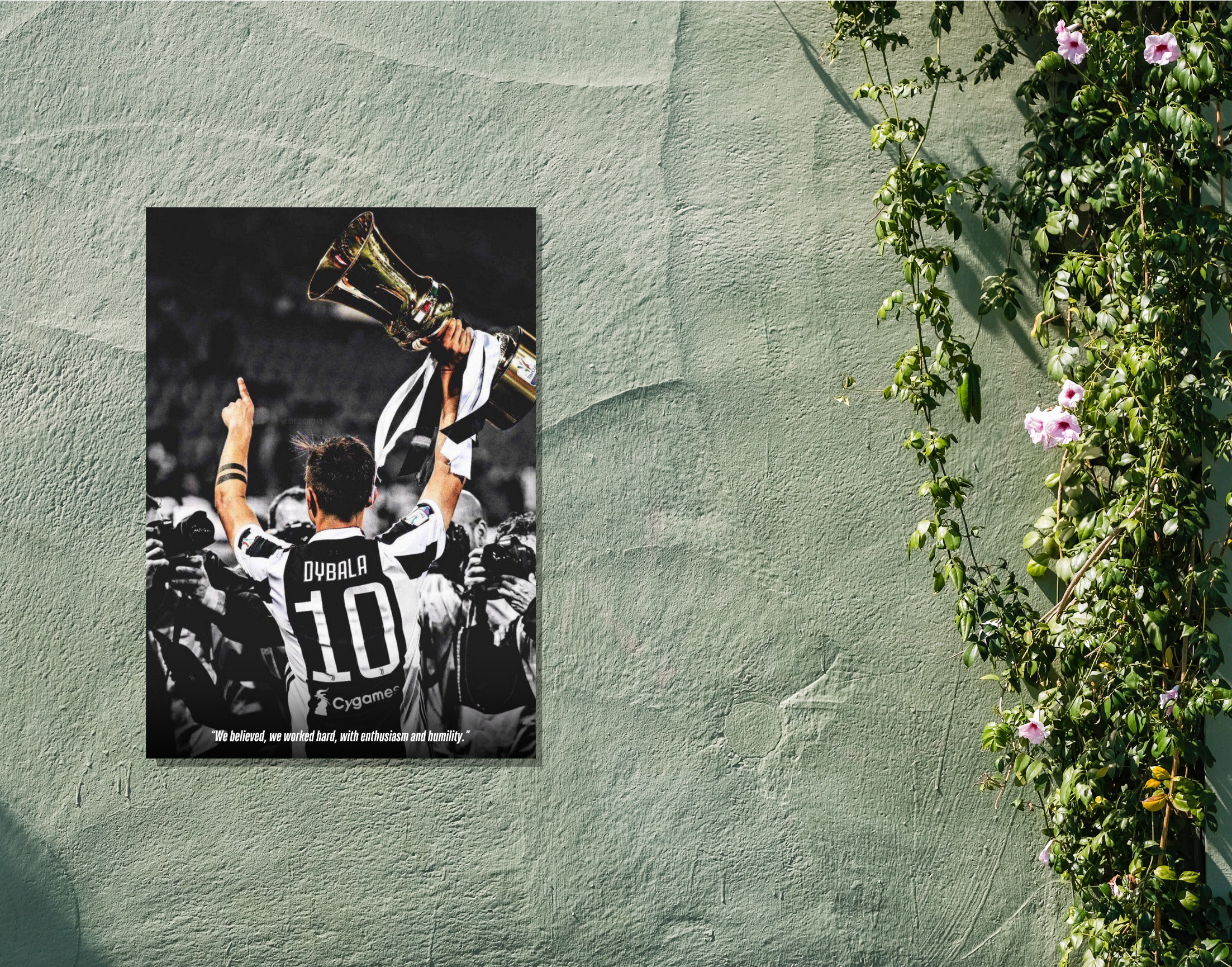 "Paulo Dybala:Juventus FC 10"- Shiny & Sturdy Metallic Poster  Art That Pops & Sticks