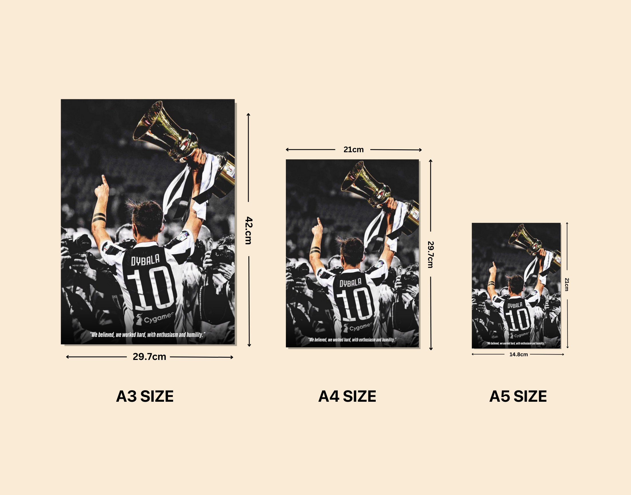 "Paulo Dybala:Juventus FC 10"- Shiny & Sturdy Metallic Poster  Art That Pops & Sticks