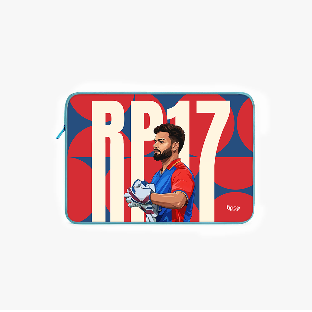 "RISHABH PANT - CRICKET FANDOM" -Laptop Sleeves:Bold Modern Design for Every Size