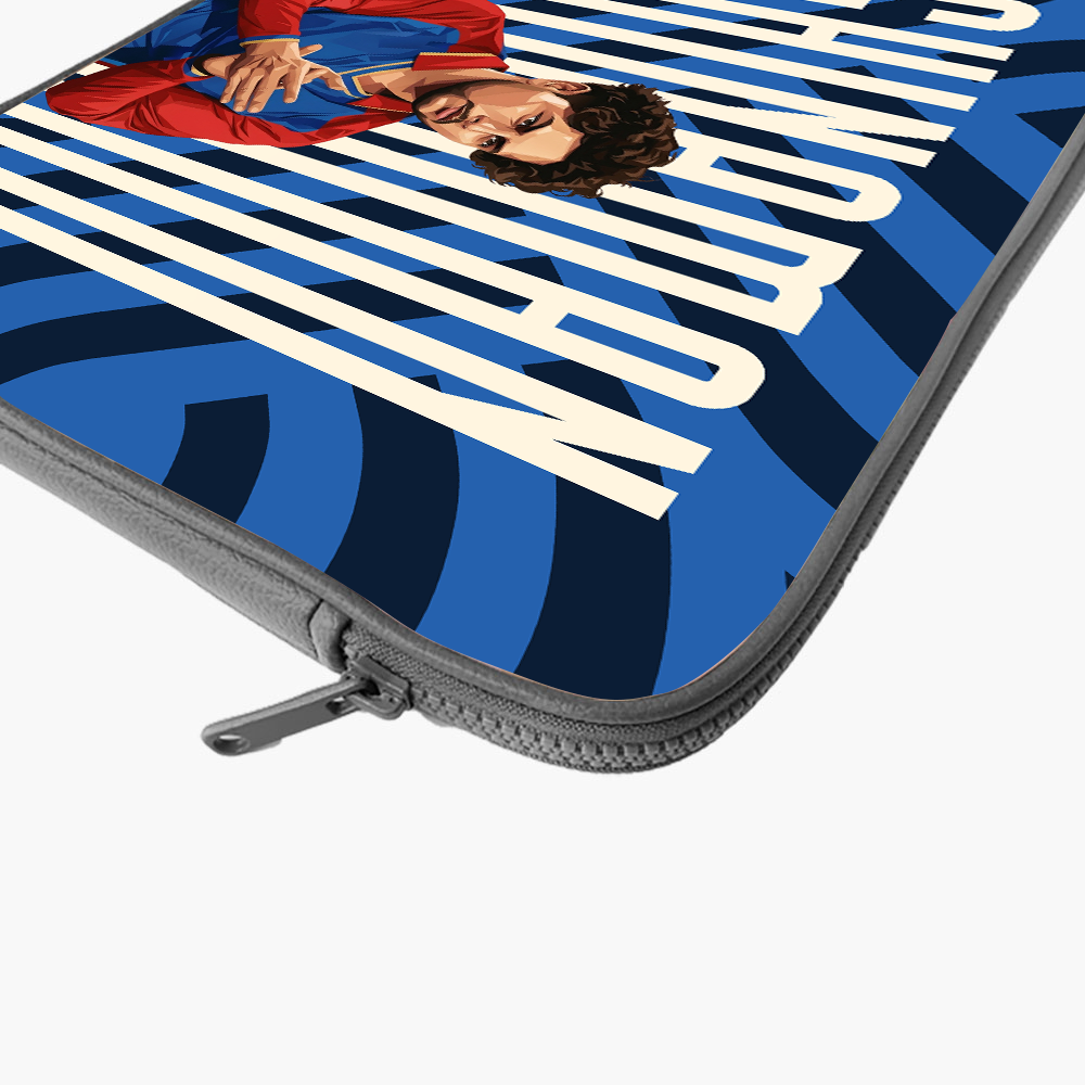 "KULDEEP YADAV - CRICKET FANBASE" -Laptop Sleeves:Bold Modern Design for Every Size