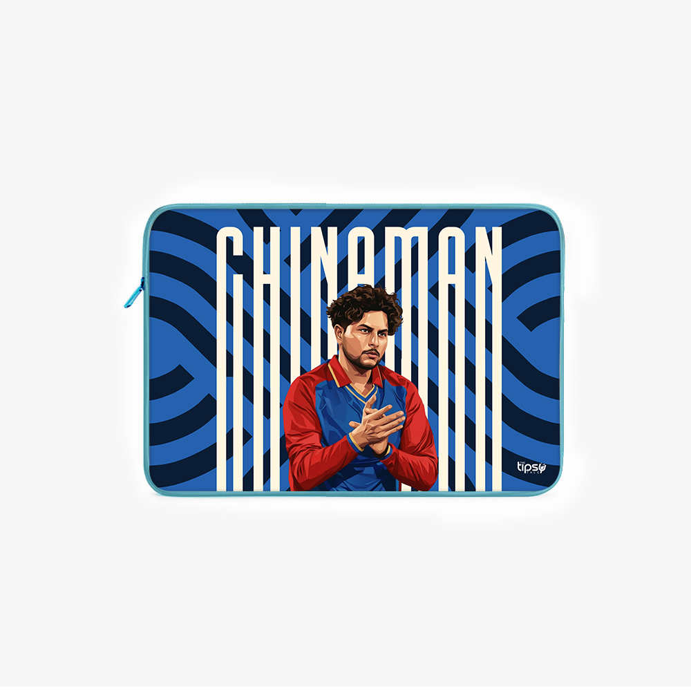"KULDEEP YADAV - CRICKET FANBASE" -Laptop Sleeves:Bold Modern Design for Every Size