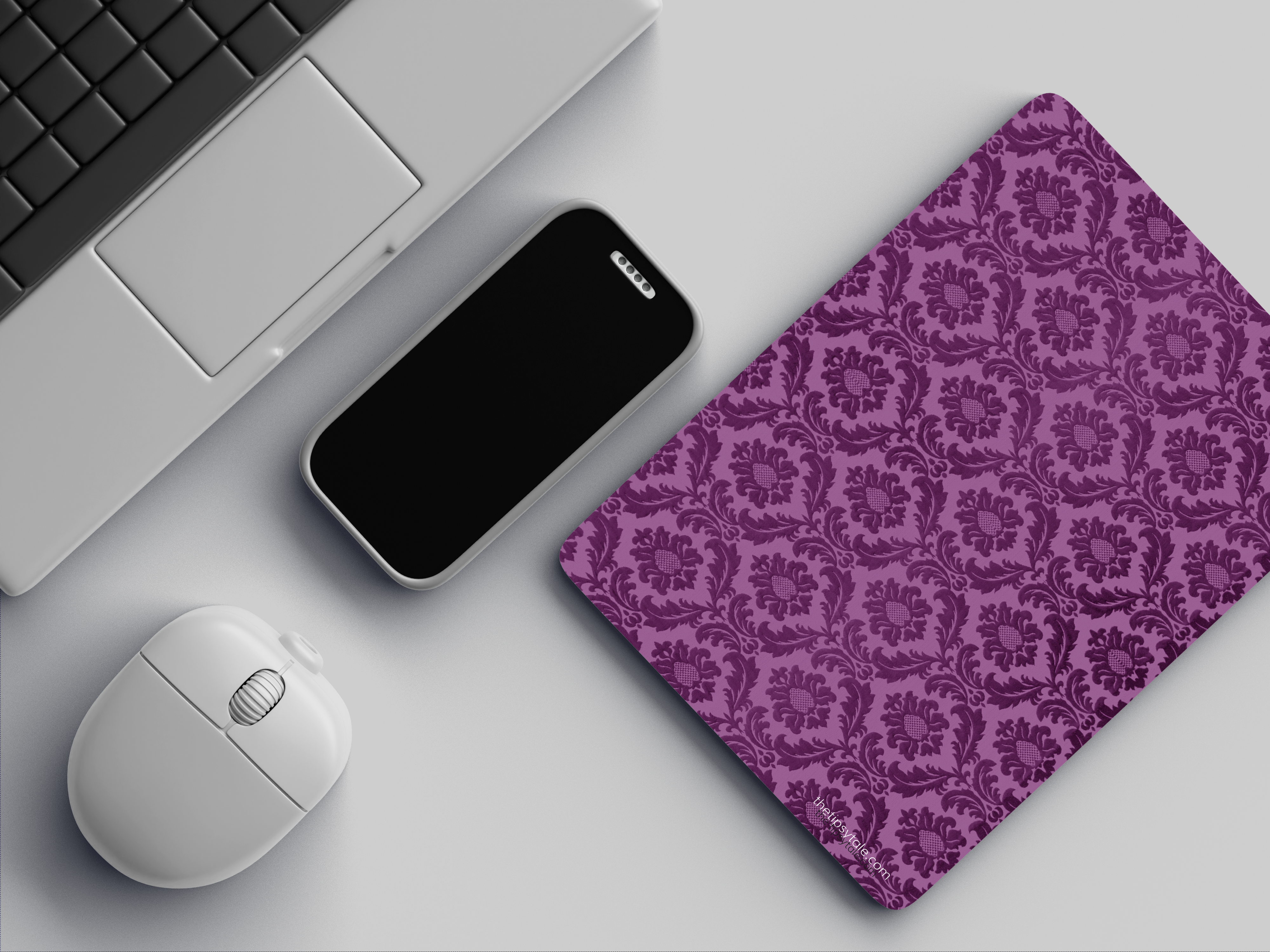 "Purple Indian Print" Mousepad Enhance Your Workspace with Style