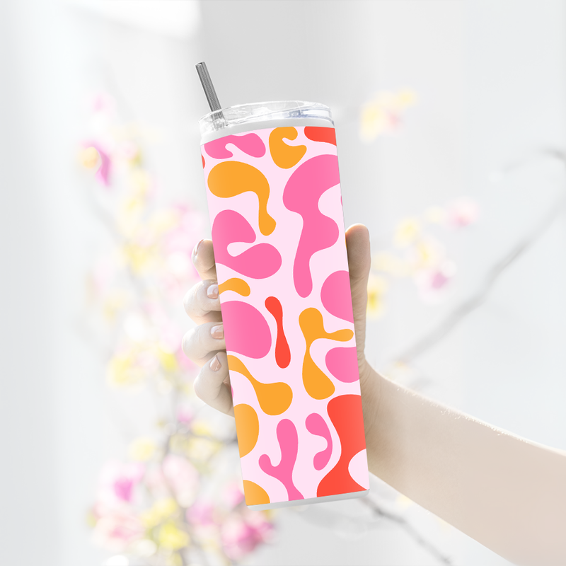 "VIBRANT PATTERNS GEN-Z" Tumbler with Metal Straw