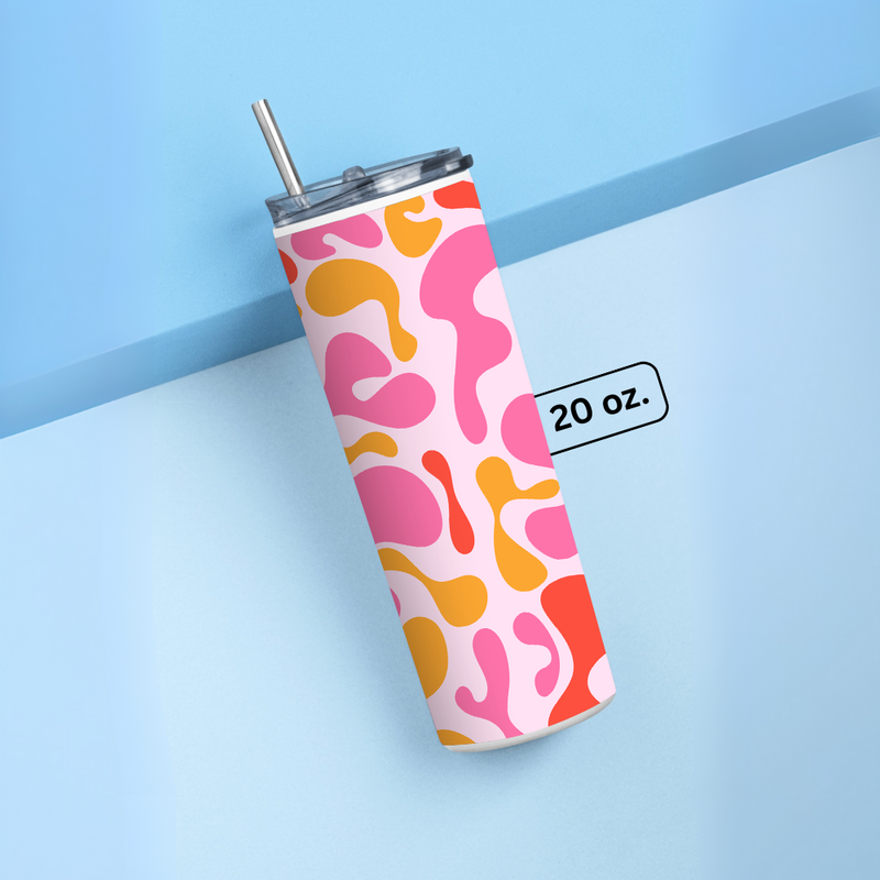 "VIBRANT PATTERNS GEN-Z" Tumbler with Metal Straw