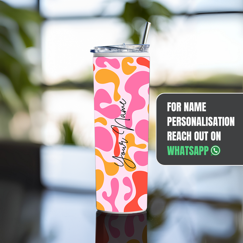 "VIBRANT PATTERNS GEN-Z" Tumbler with Metal Straw
