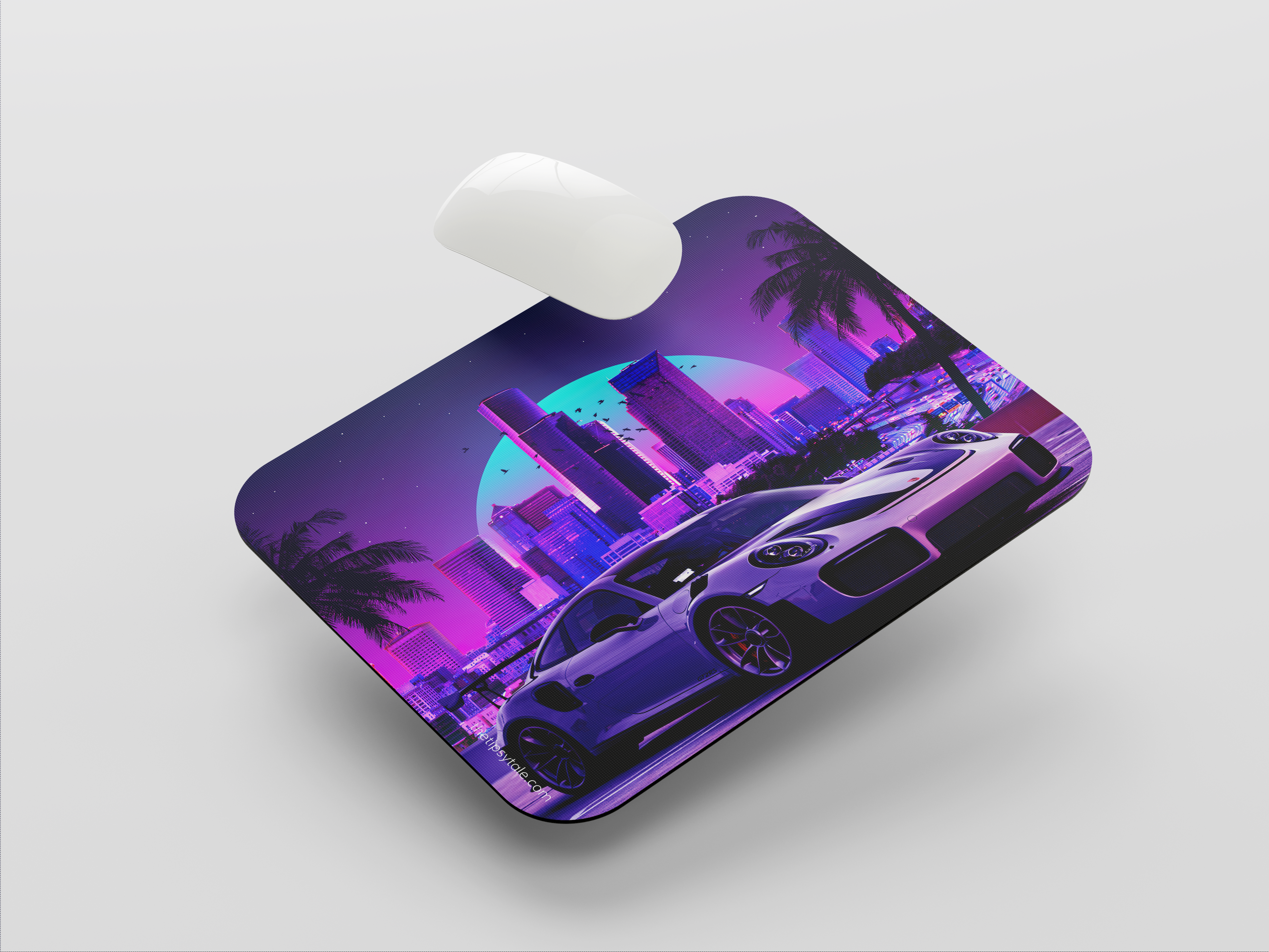 "PORSCHE - NEON LIGHTS" Mousepad Enhance Your Workspace with Style