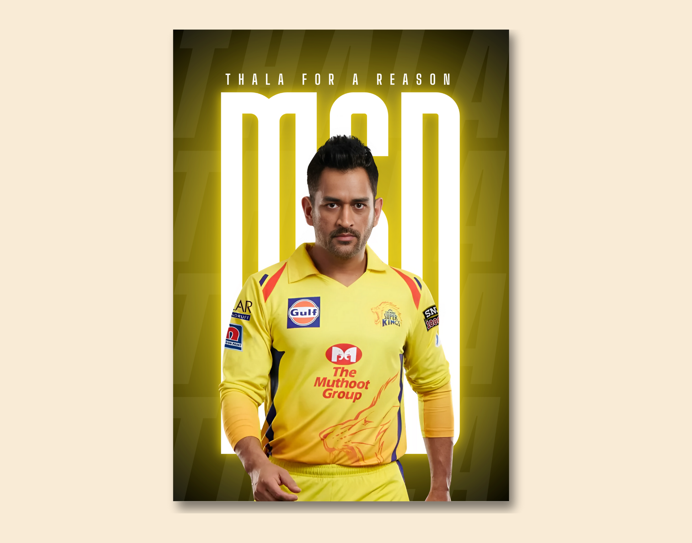 "Thala For A Reason: MS Dhoni"- Shiny & Sturdy Metallic Poster  Art That Pops & Sticks