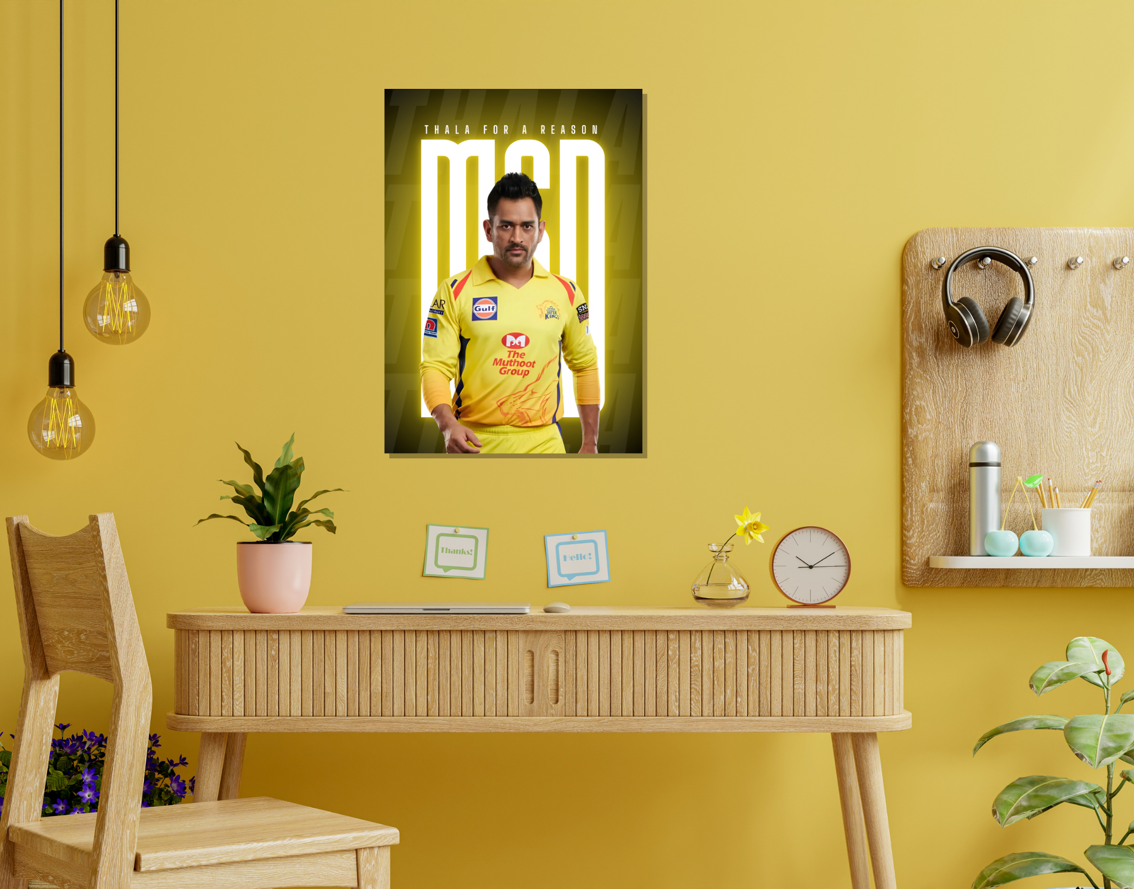 "Thala For A Reason: MS Dhoni"- Shiny & Sturdy Metallic Poster  Art That Pops & Sticks