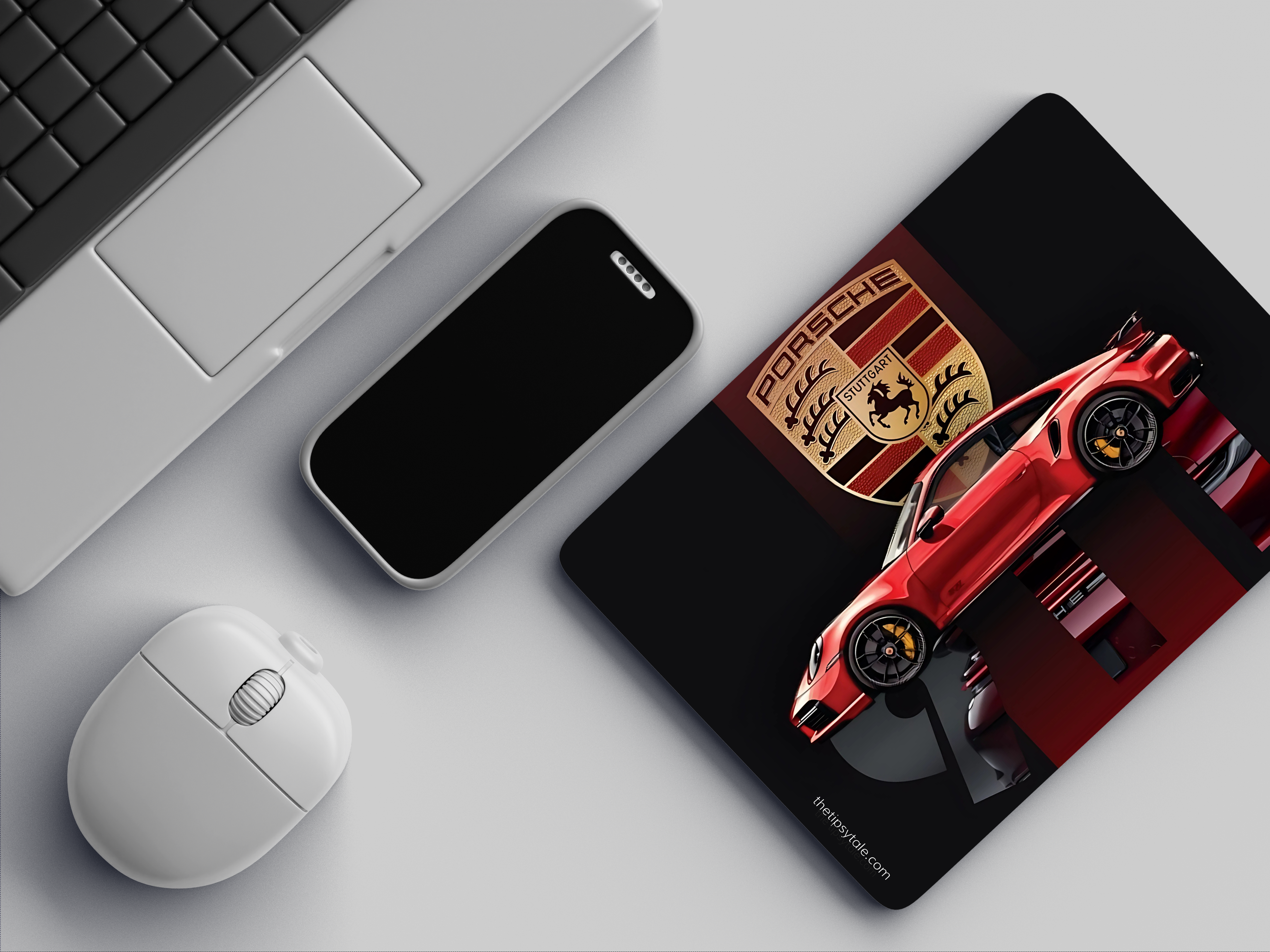 "911 RED PORSCHE" Mousepad Enhance Your Workspace with Style