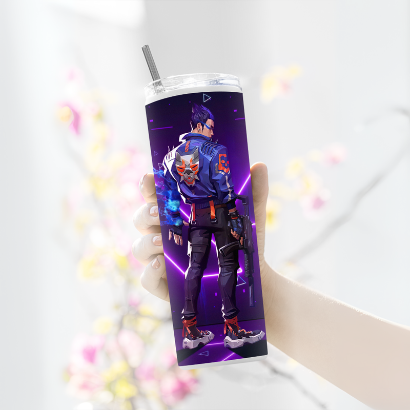 "YORU NEON LIGHT" Tumbler with Metal Straw