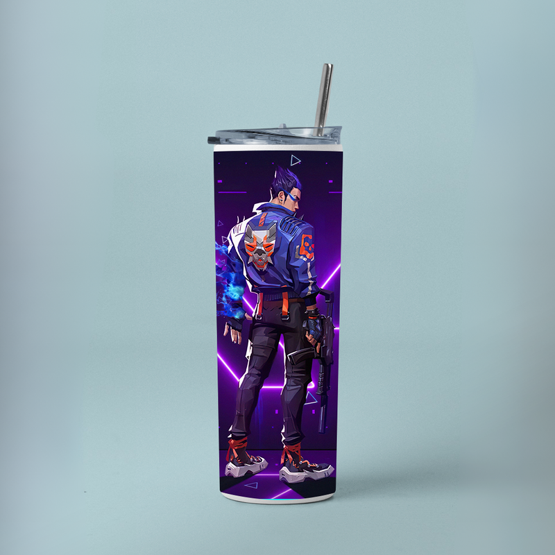 "YORU NEON LIGHT" Tumbler with Metal Straw