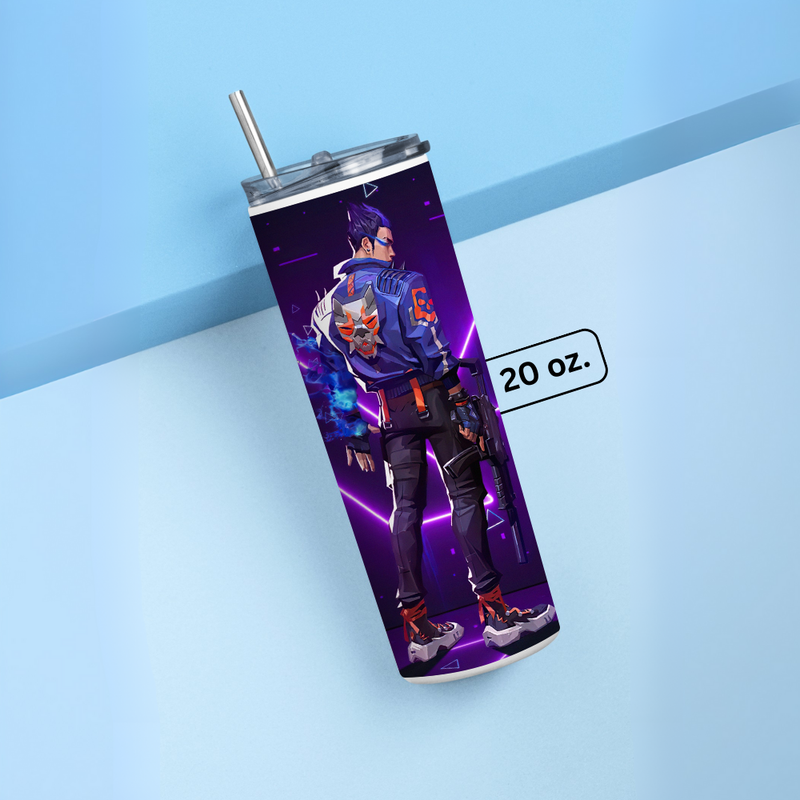 "YORU NEON LIGHT" Tumbler with Metal Straw