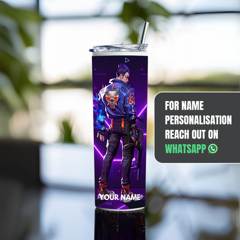 "YORU NEON LIGHT" Tumbler with Metal Straw