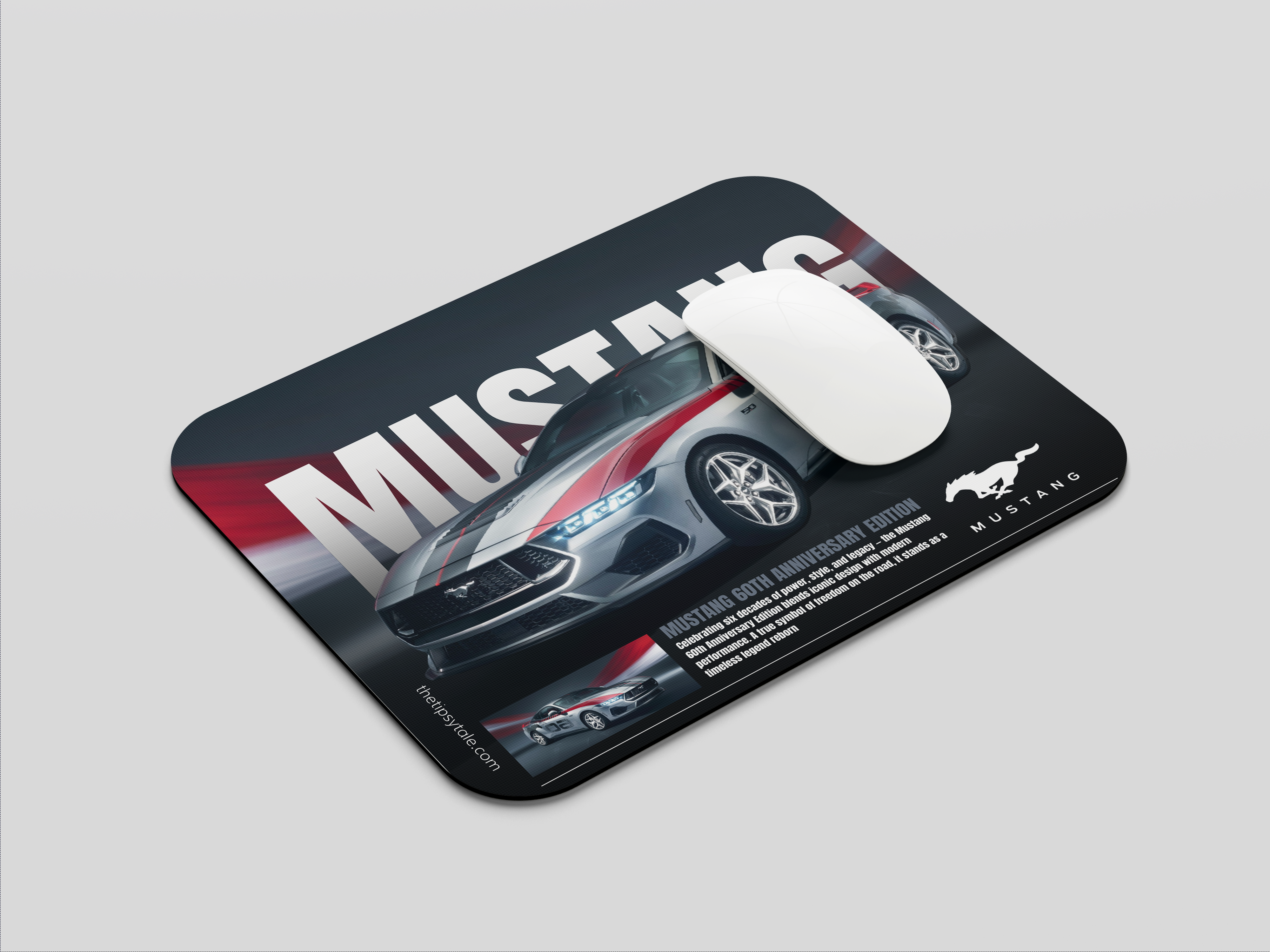"MUSTANG 60TH  ANNIVERSARY EDITION" Mousepad Enhance Your Workspace with Style