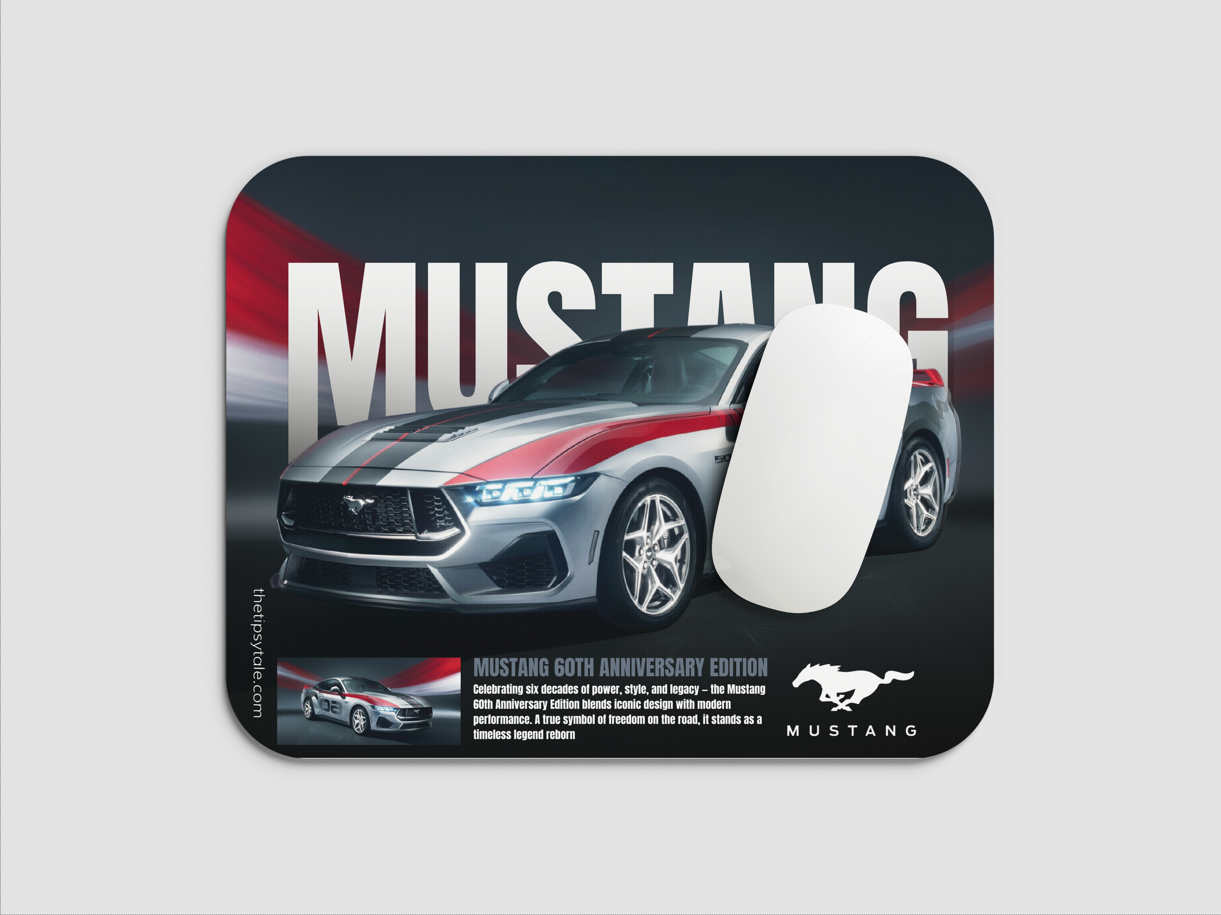 "MUSTANG 60TH  ANNIVERSARY EDITION" Mousepad Enhance Your Workspace with Style