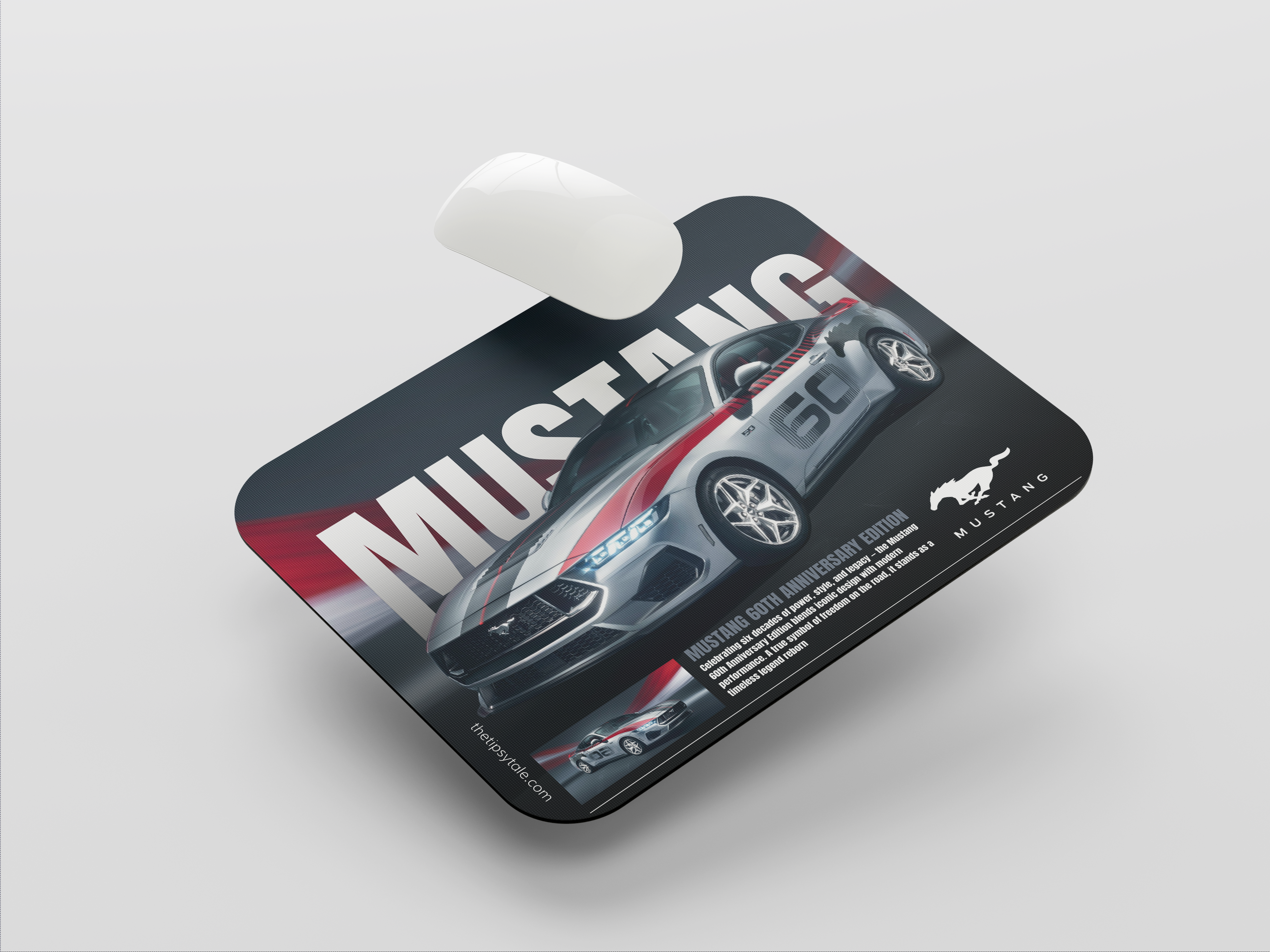 "MUSTANG 60TH  ANNIVERSARY EDITION" Mousepad Enhance Your Workspace with Style