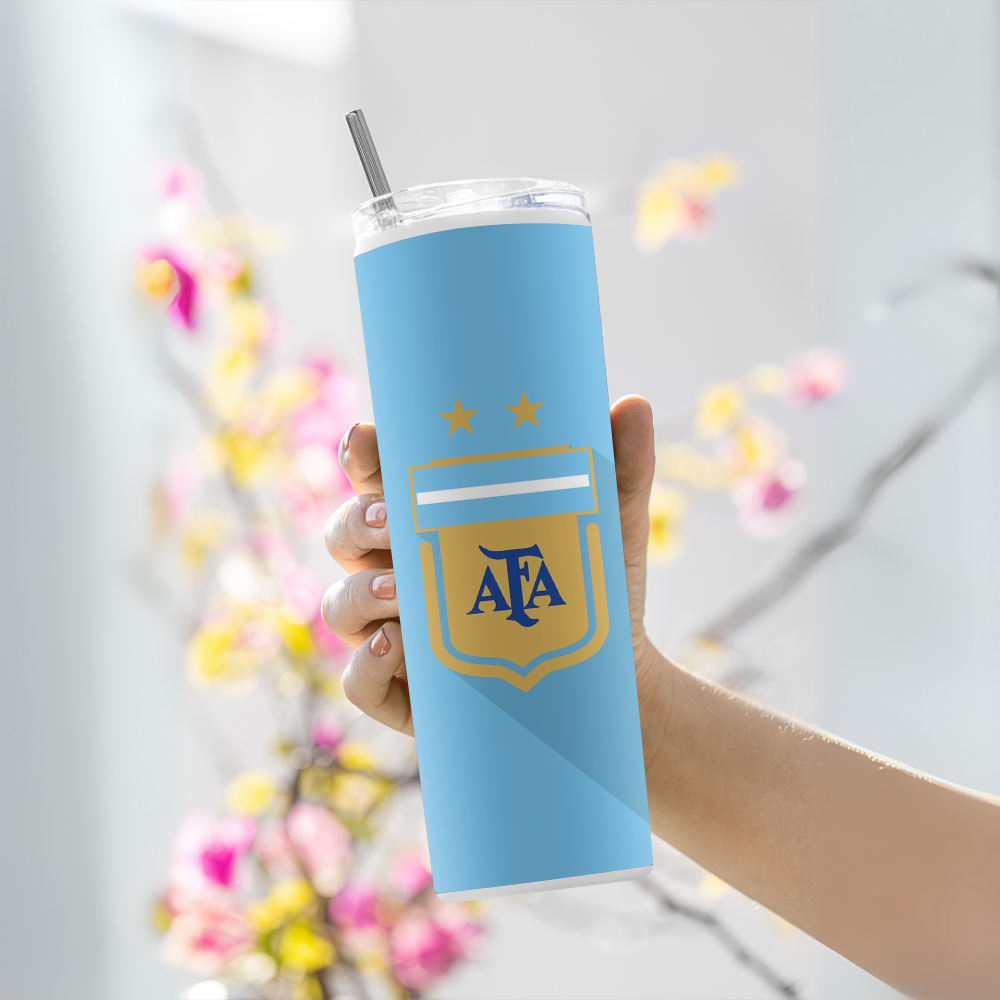 "Argentine Football Association" Tumbler with Metal Straw