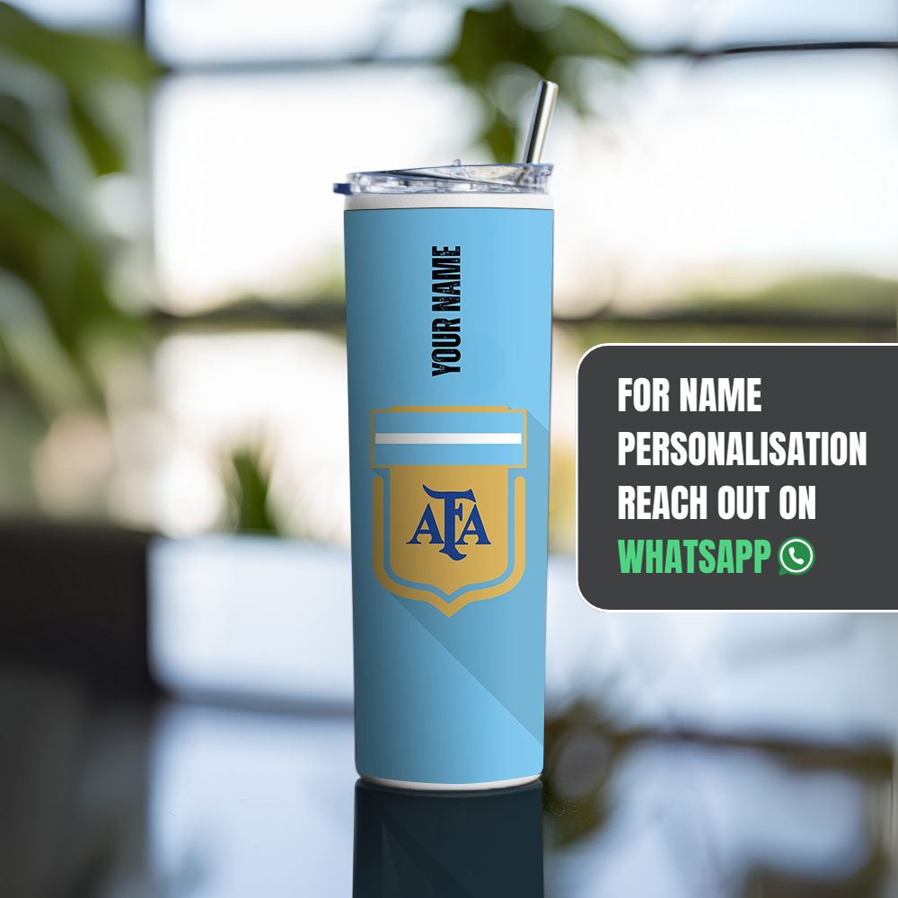 "Argentine Football Association" Tumbler with Metal Straw