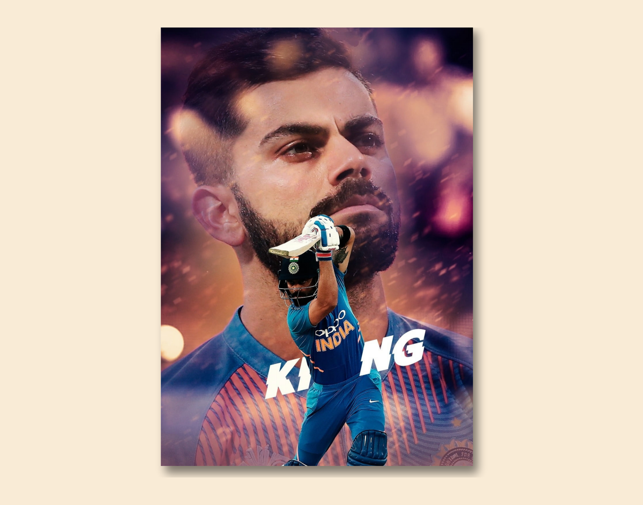 "Run Machine Kohli : VK 18"- Shiny & Sturdy Metallic Poster  Art That Pops & Sticks