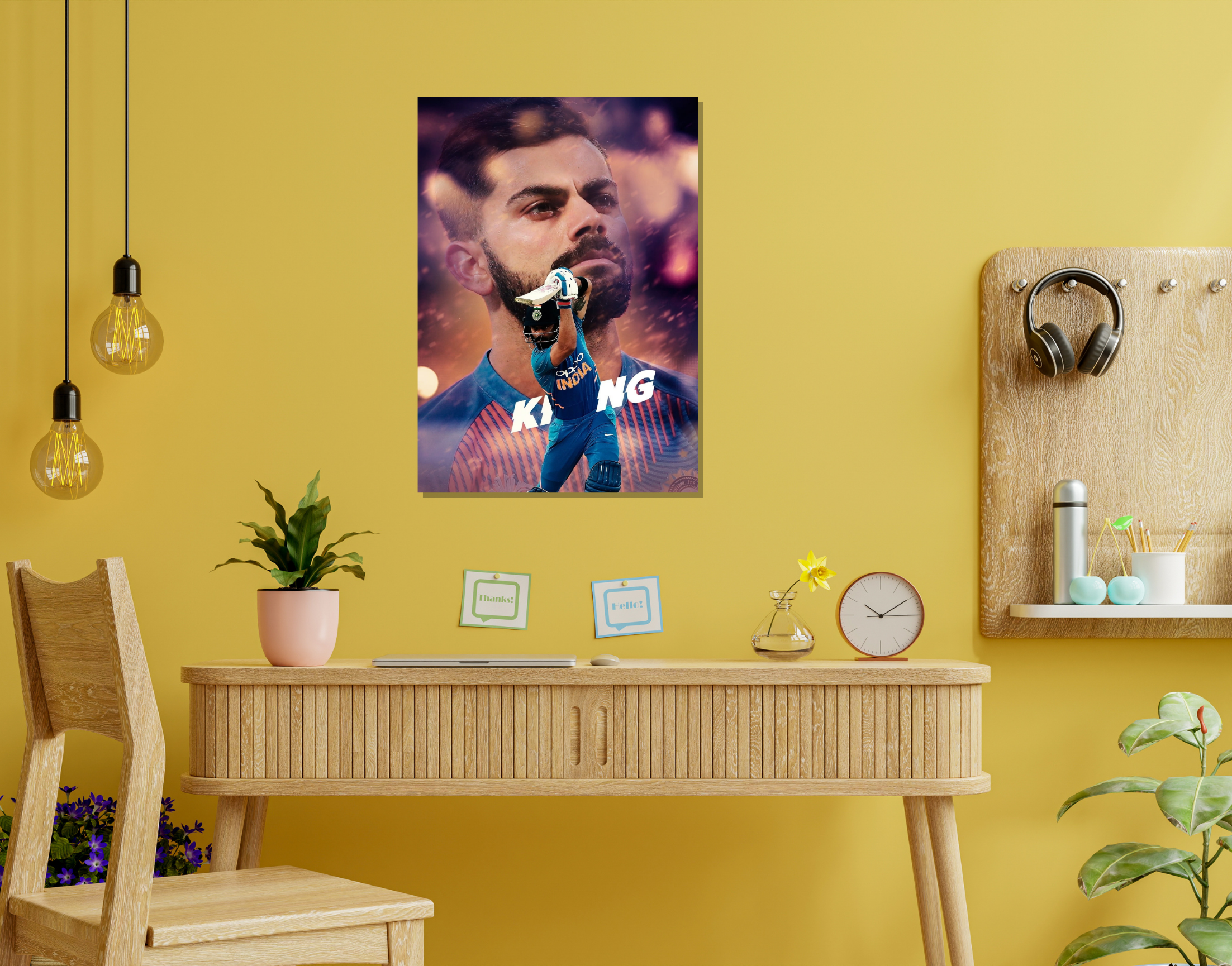 "Run Machine Kohli : VK 18"- Shiny & Sturdy Metallic Poster  Art That Pops & Sticks