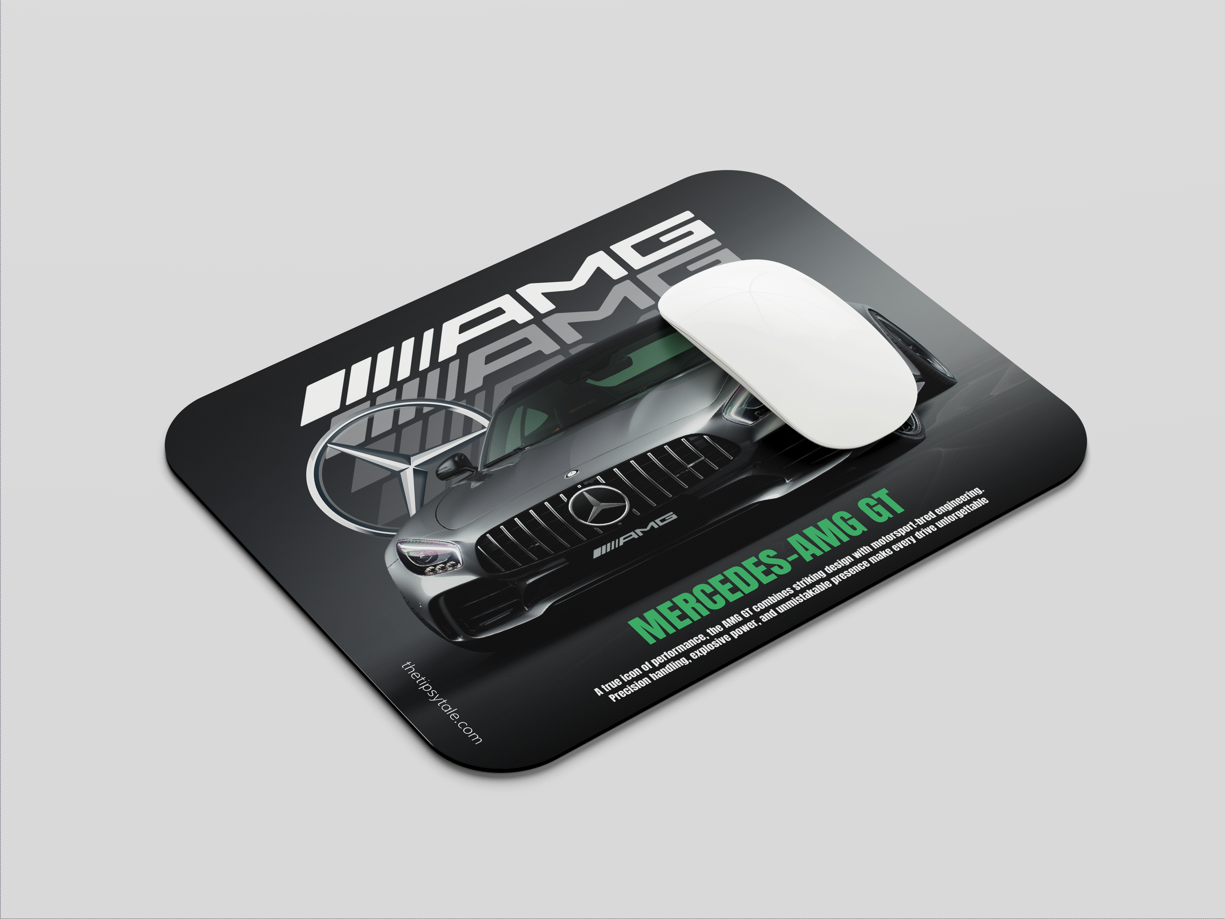 "MERCEDES- AMG GT - EXPLOSIVE POWER" Mousepad Enhance Your Workspace with Style