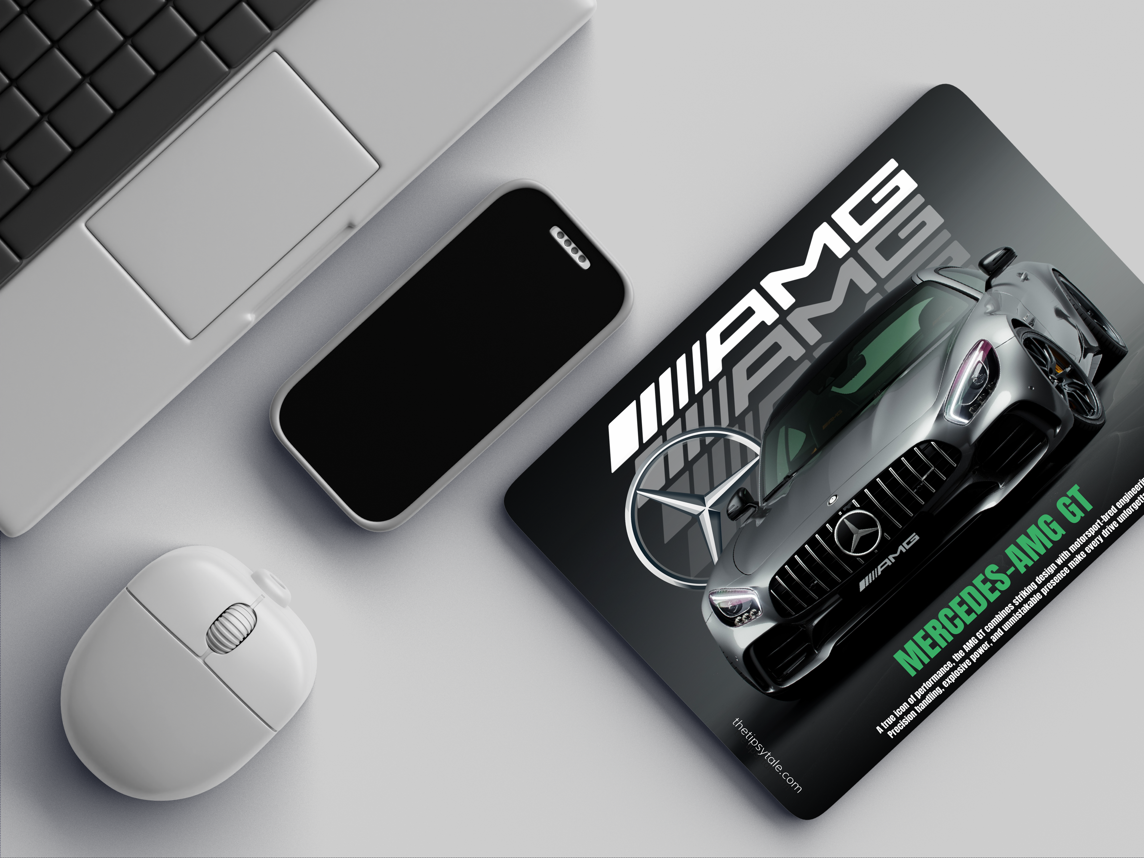 "MERCEDES- AMG GT - EXPLOSIVE POWER" Mousepad Enhance Your Workspace with Style