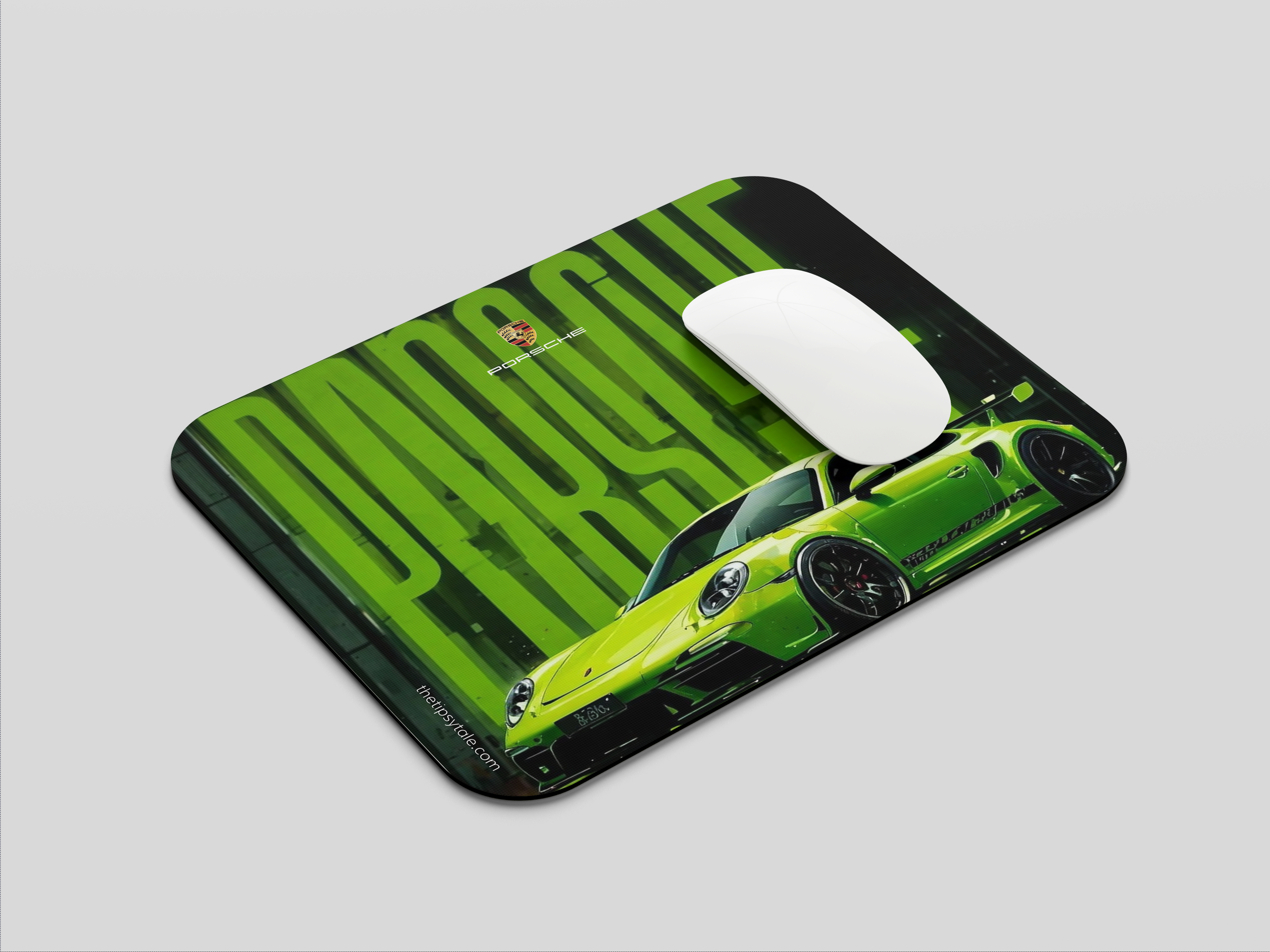 "GREEN PORSCHE 911" Mousepad Enhance Your Workspace with Style