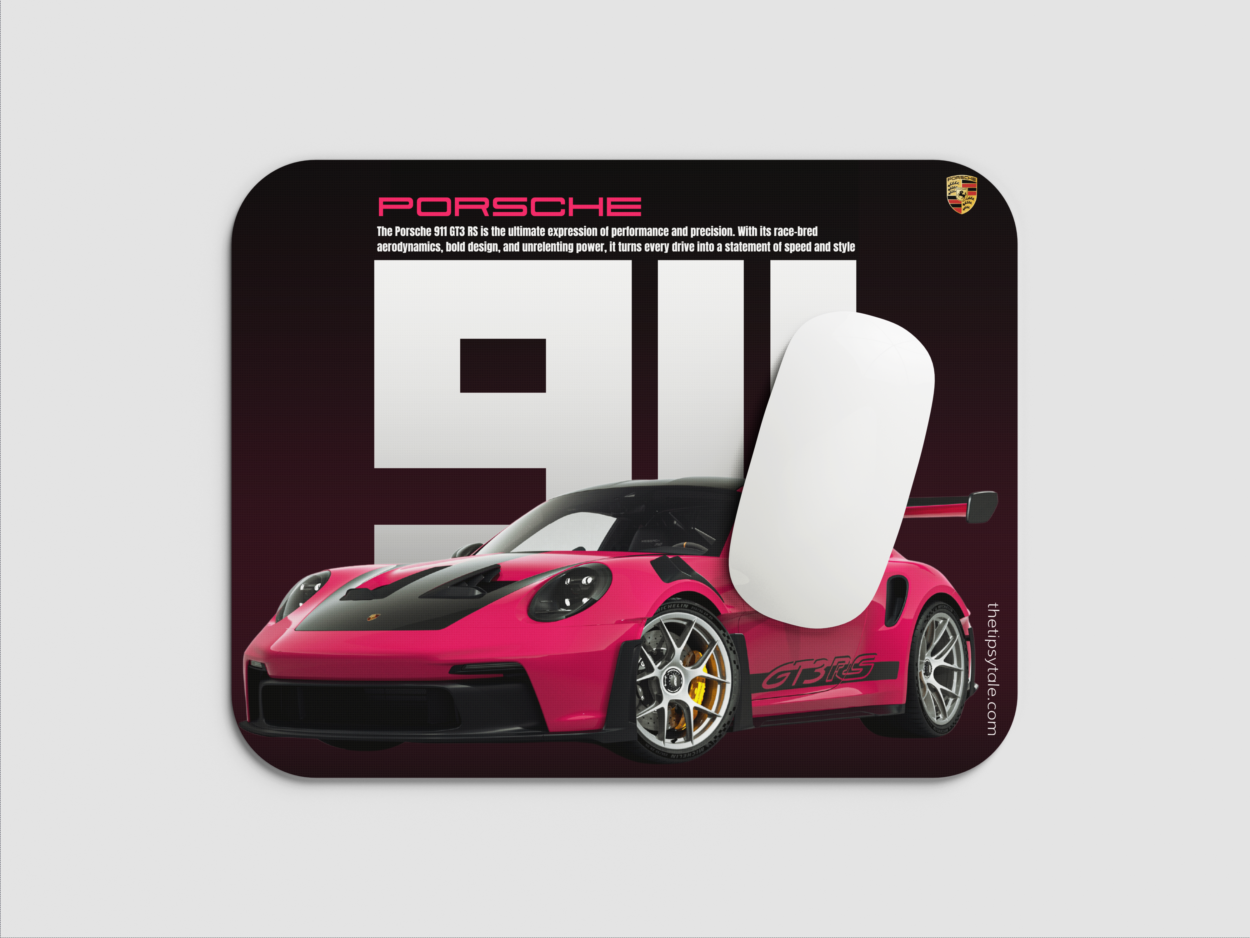 "PORSCHE GT3 - STATEMENT OF SPEED" Mousepad Enhance Your Workspace with Style