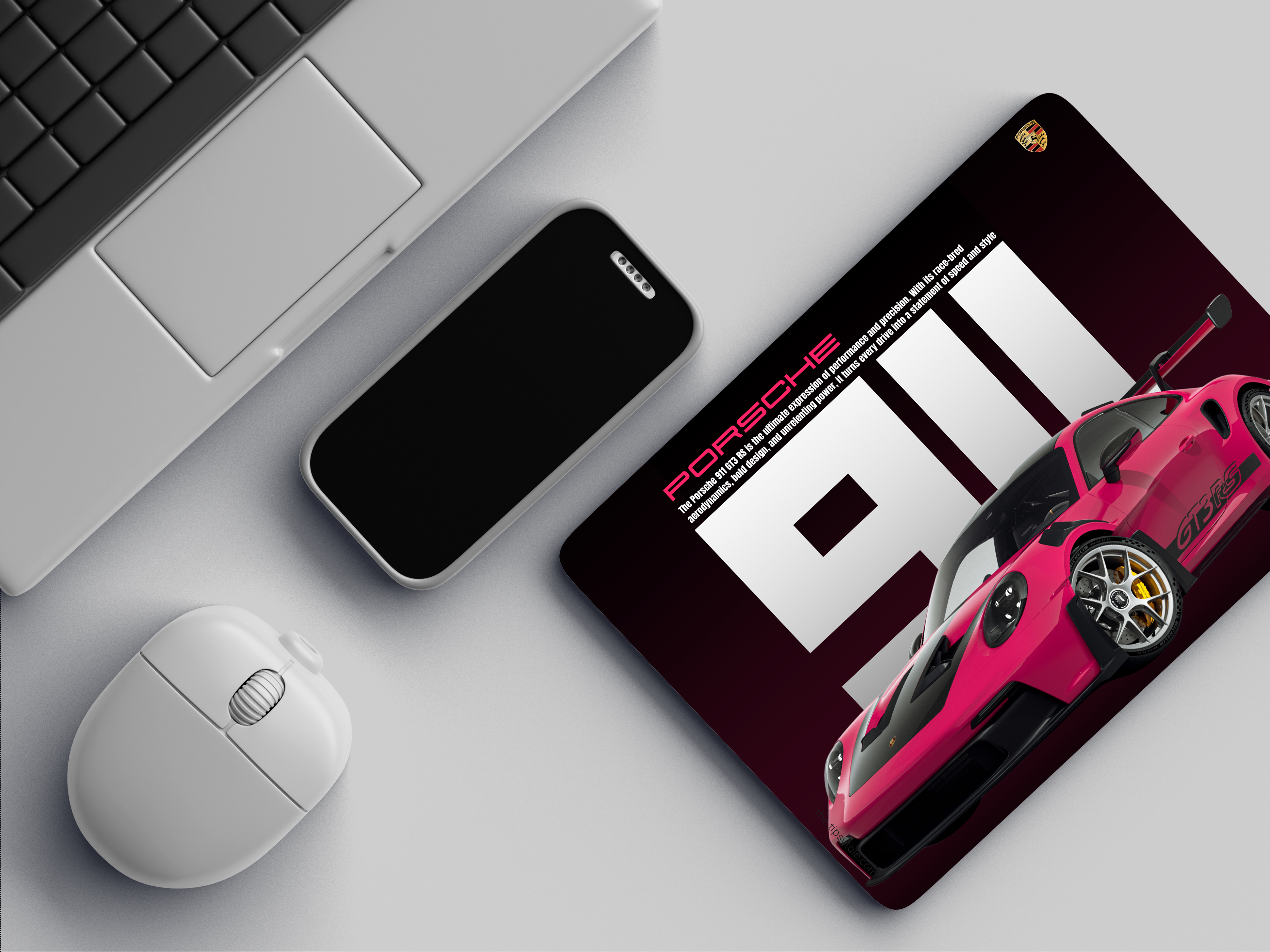 "PORSCHE GT3 - STATEMENT OF SPEED" Mousepad Enhance Your Workspace with Style