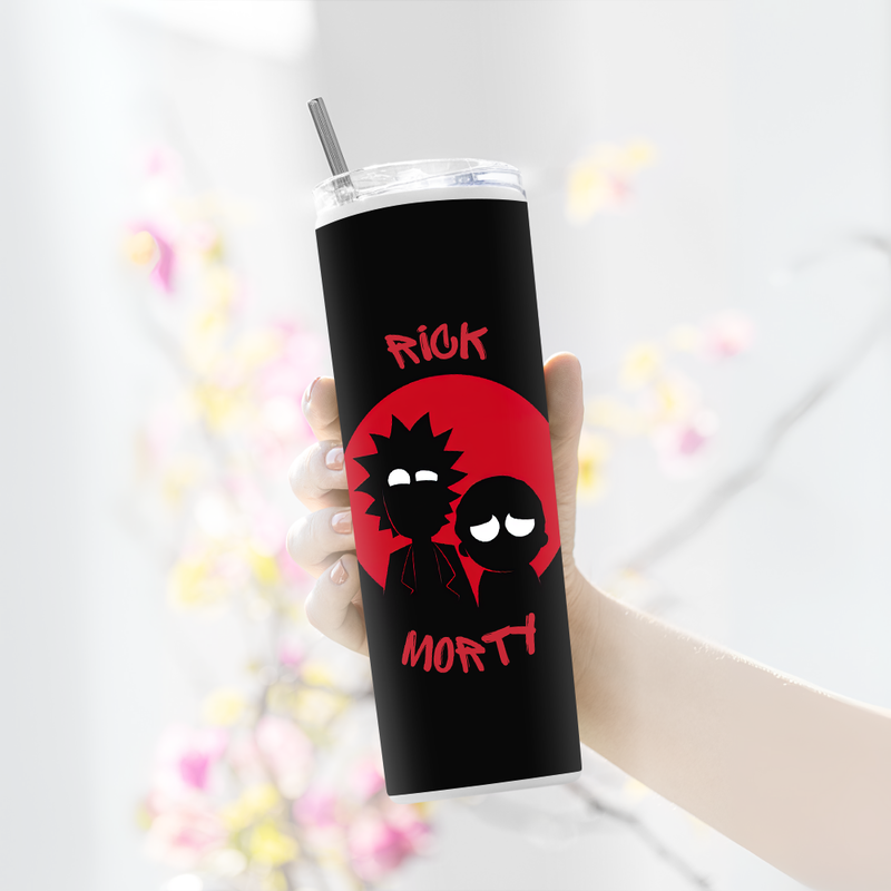 "RICK AND MORTY ADVENTURE" Tumbler with Metal Straw
