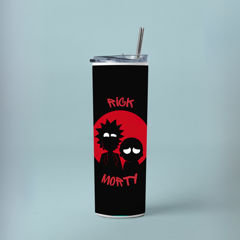 "RICK AND MORTY ADVENTURE" Tumbler with Metal Straw