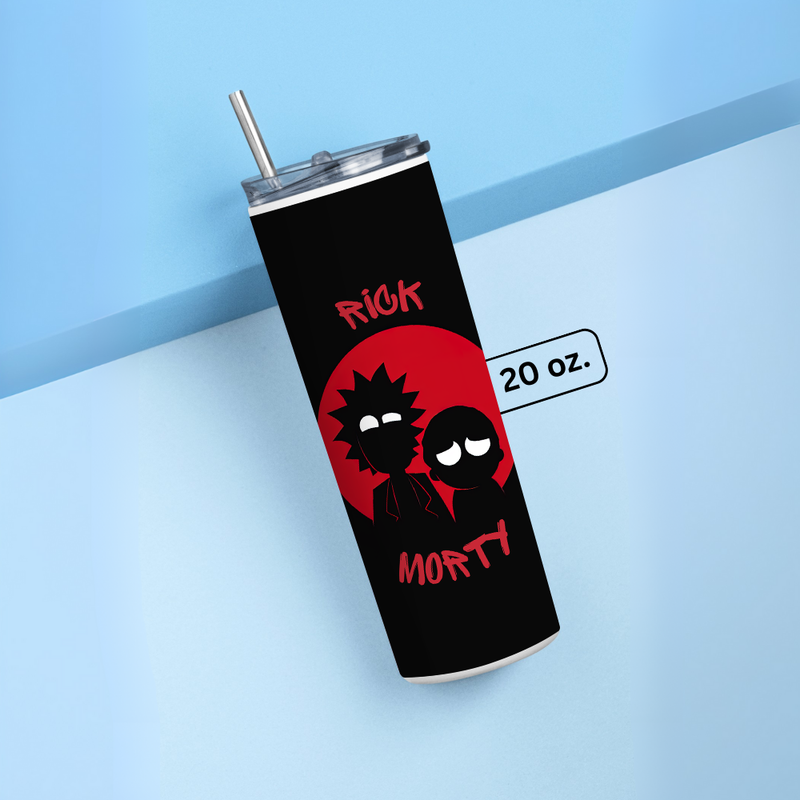 "RICK AND MORTY ADVENTURE" Tumbler with Metal Straw