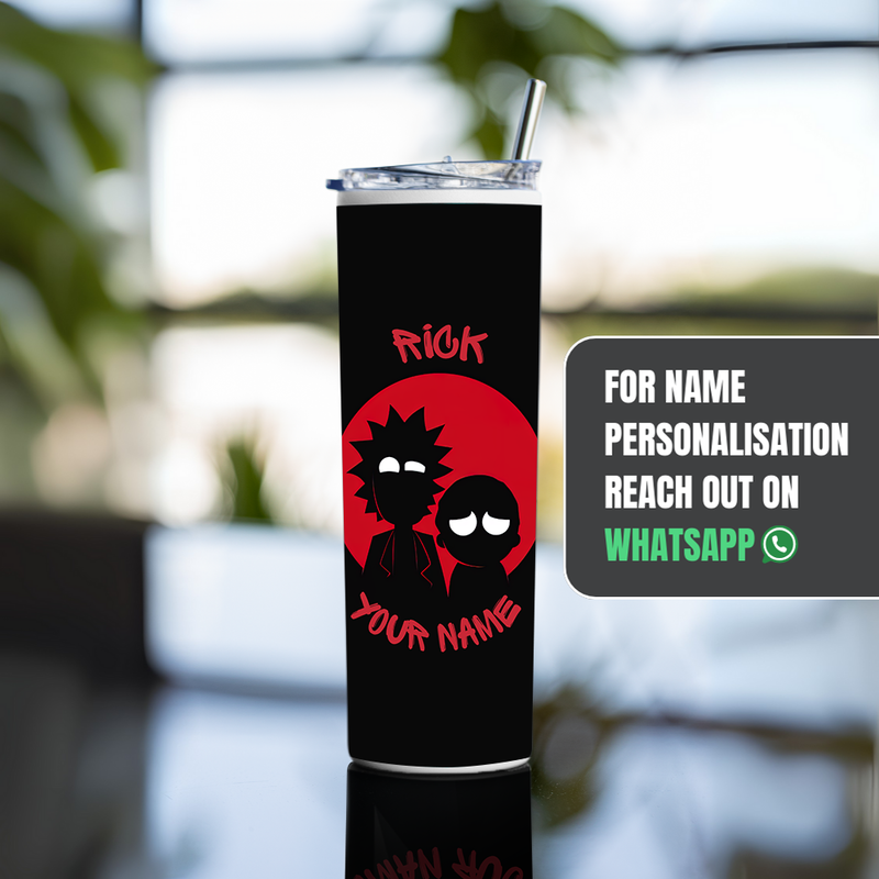 "RICK AND MORTY ADVENTURE" Tumbler with Metal Straw