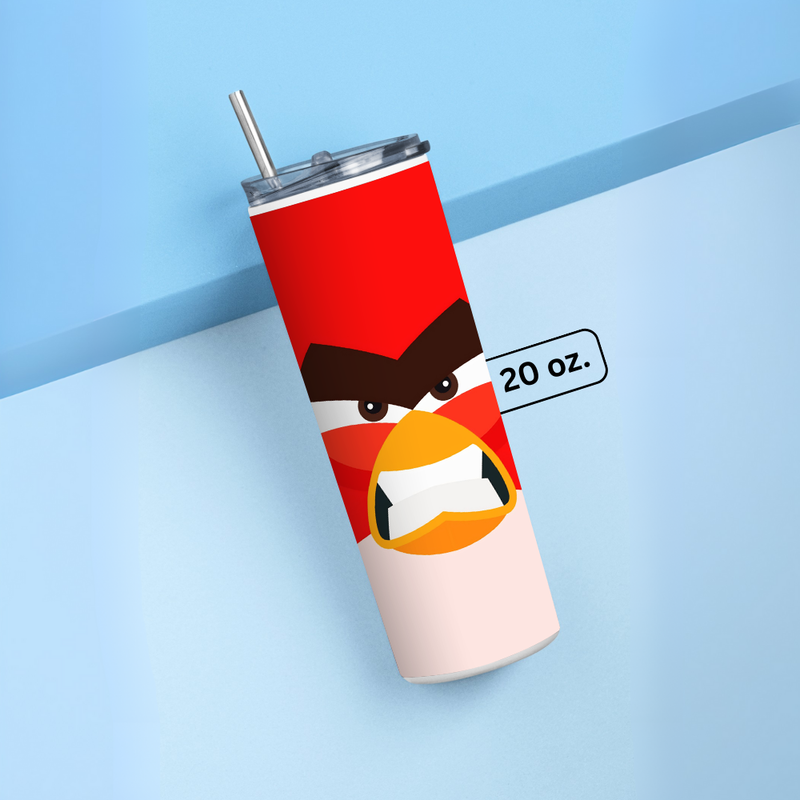 "ANGRY BIRDS RED" Tumbler with Metal Straw