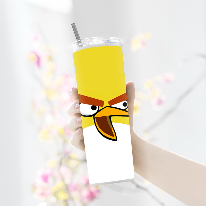 "ANGRY BIRDS YELLOW" Tumbler with Metal Straw