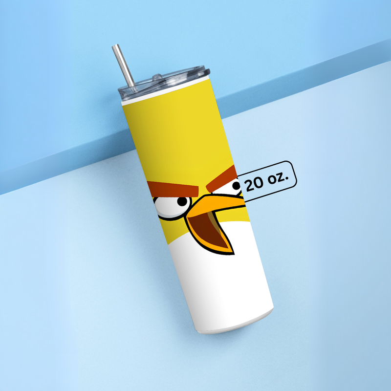 "ANGRY BIRDS YELLOW" Tumbler with Metal Straw