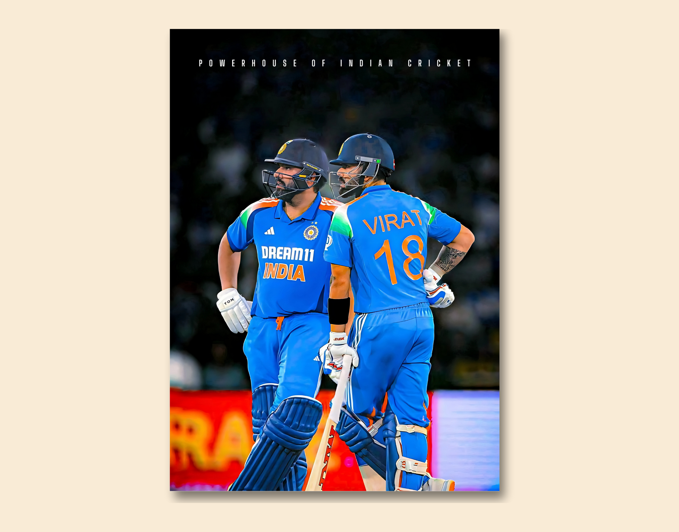 "POWER HOUSE OF INDIAN CRICKET"- Shiny & Sturdy Metallic Poster  Art That Pops & Sticks