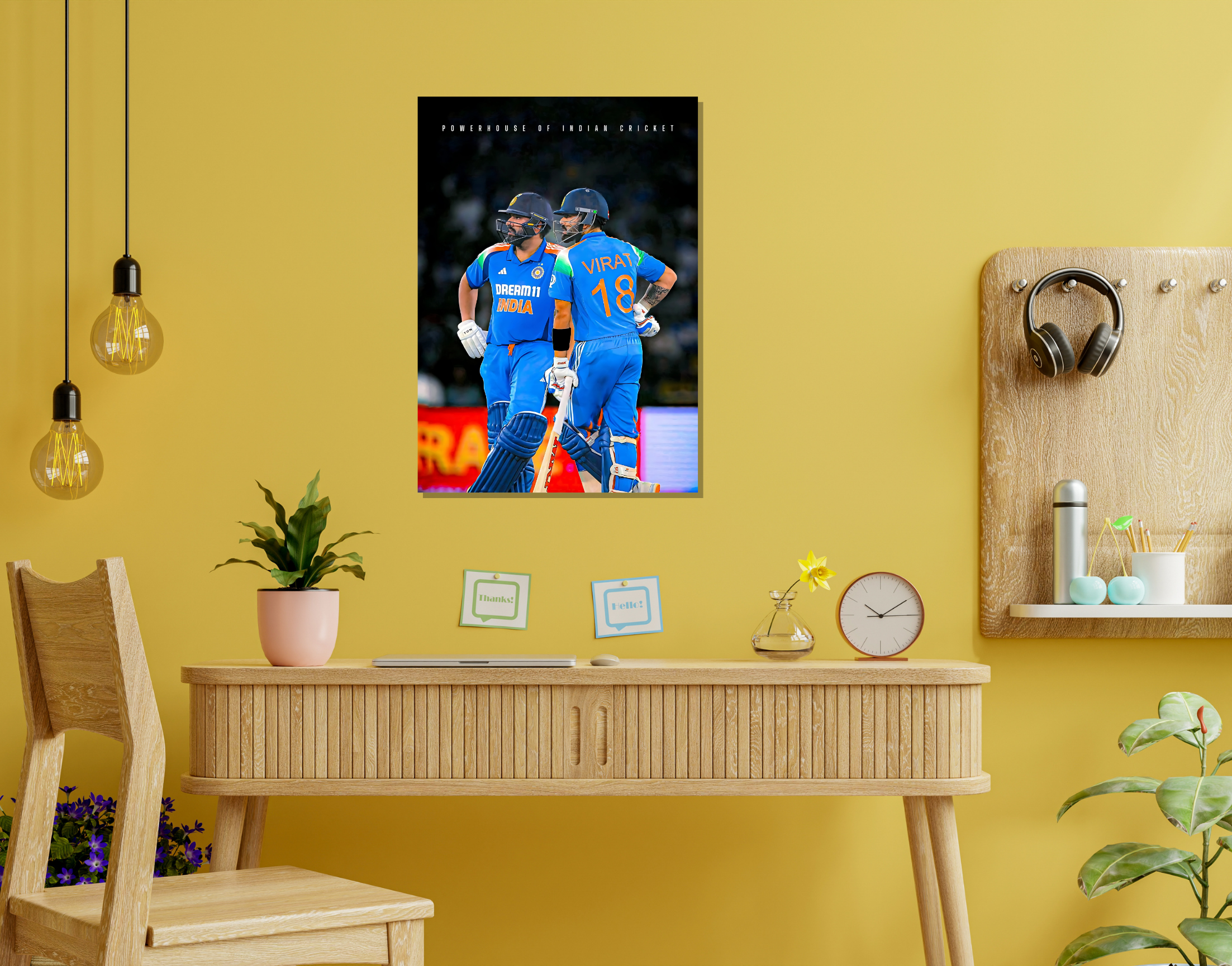 "POWER HOUSE OF INDIAN CRICKET"- Shiny & Sturdy Metallic Poster  Art That Pops & Sticks