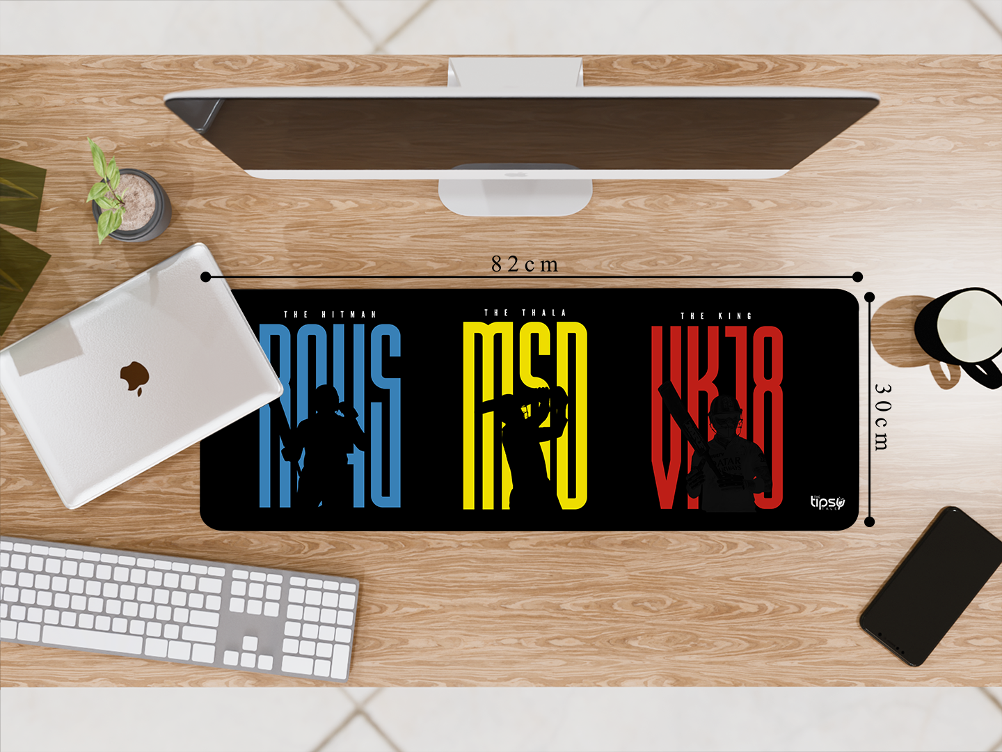 "ROHIT SHARMA + DHONI + VIRAT = THE ULTIMATE DESKMAT" Gaming Mousepad- Elevate Your Gaming Experience