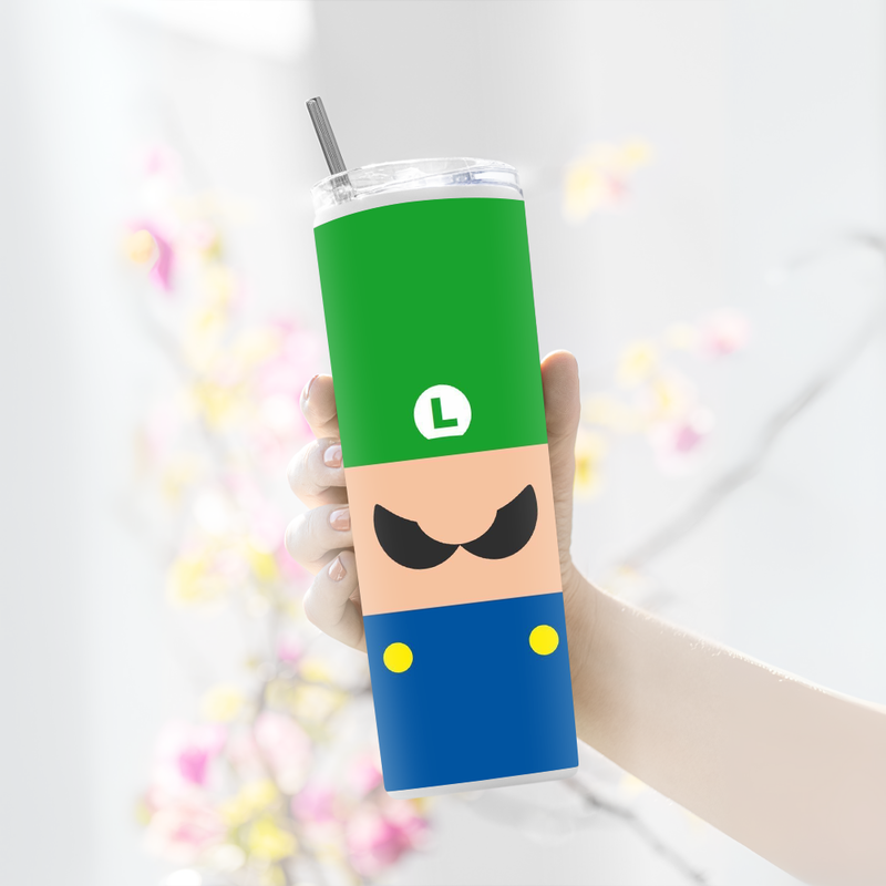 "LUIGI - SUPER MARIO BROS" Tumbler with Metal Straw