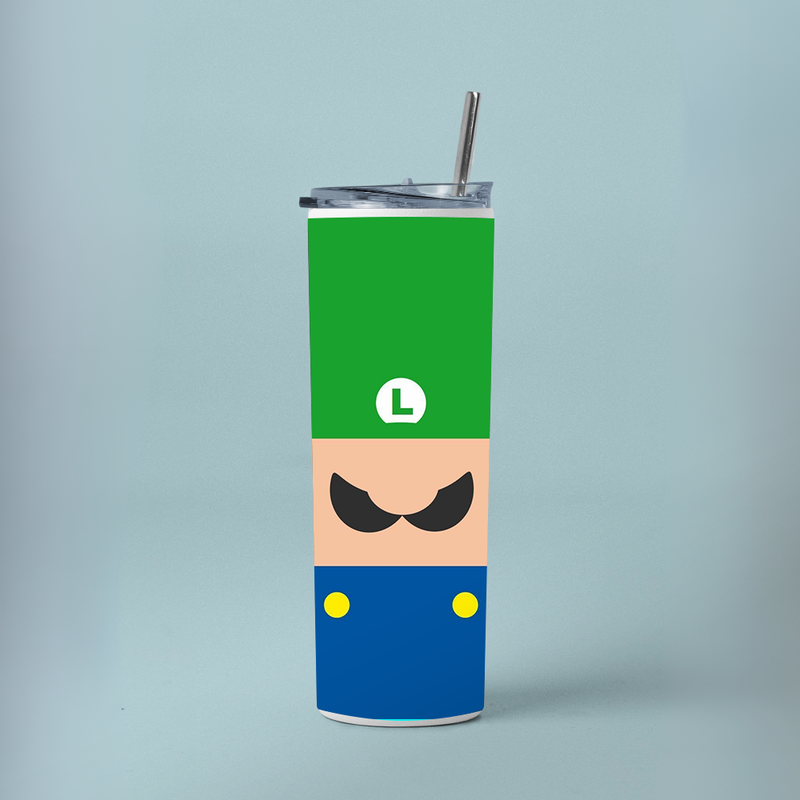"LUIGI - SUPER MARIO BROS" Tumbler with Metal Straw