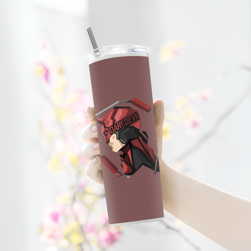 "DARE DEVIL - BLIND AVENGER" Tumbler with Metal Straw