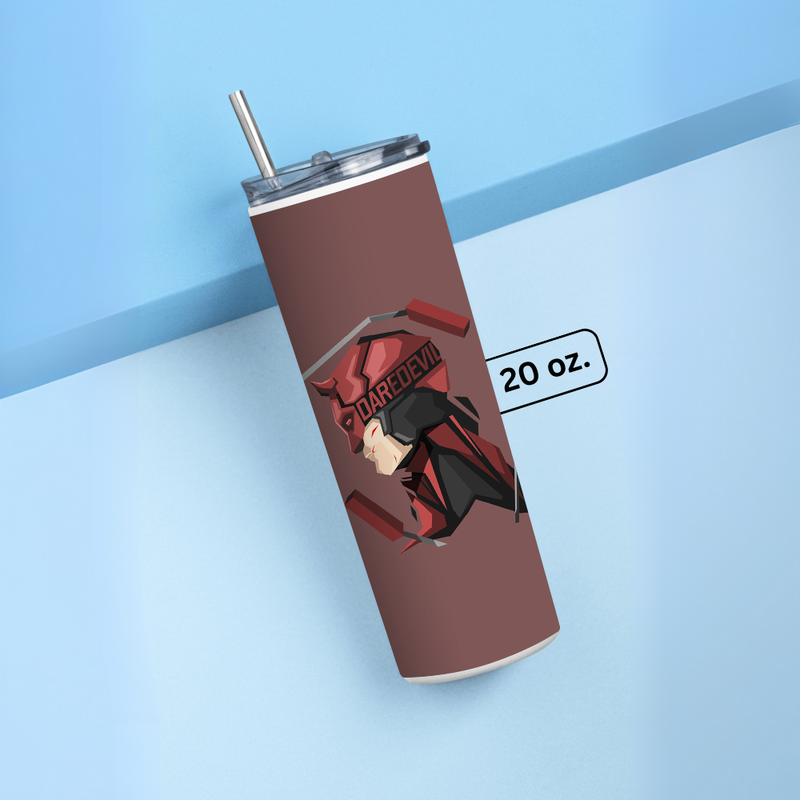 "DARE DEVIL - BLIND AVENGER" Tumbler with Metal Straw