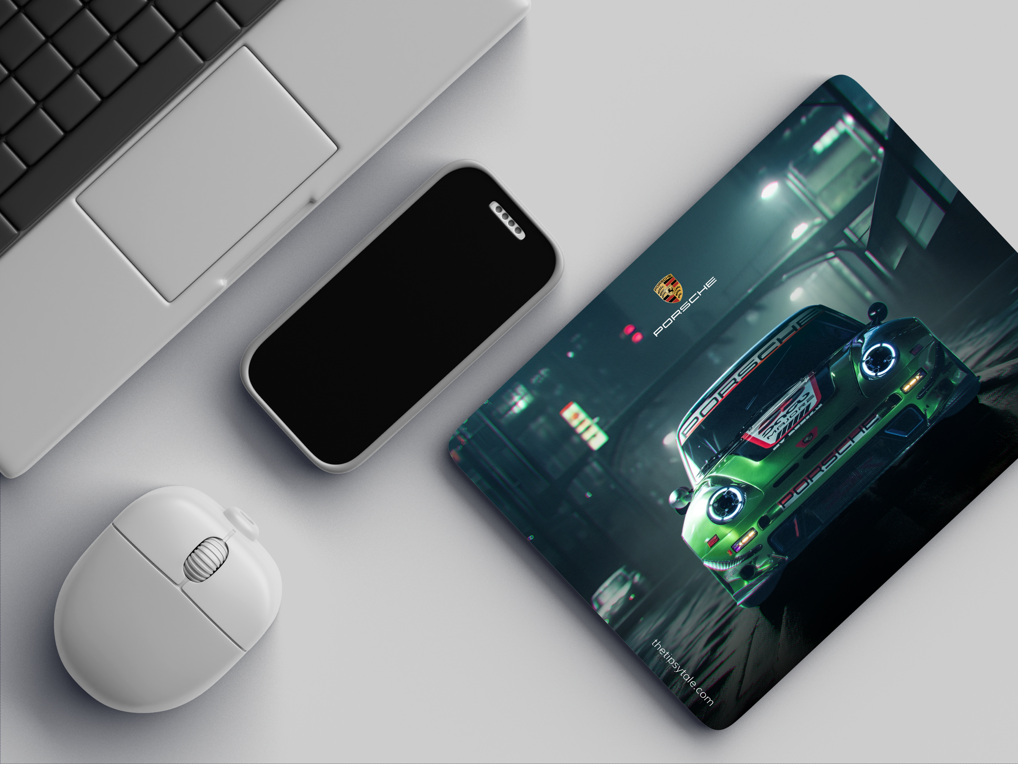 "Porsche- The Elegant Green" Mousepad Enhance Your Workspace with Style