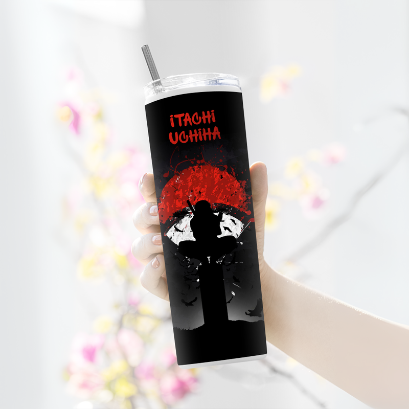 "ITACHI UCHIHA WITH SIGIL" Tumbler with Metal Straw